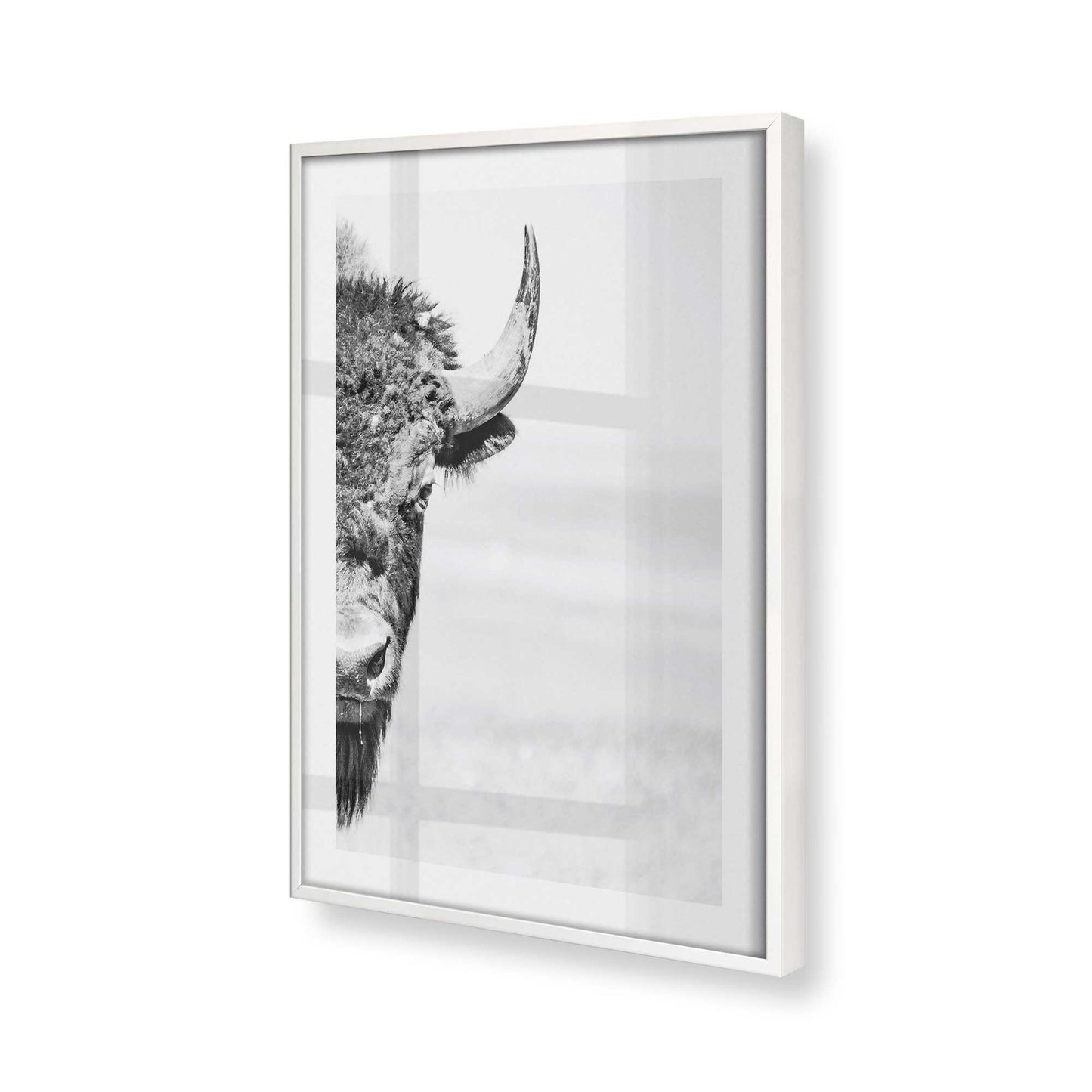 [Color:Opaque White], Picture of art in a Opaque White frame at an angle