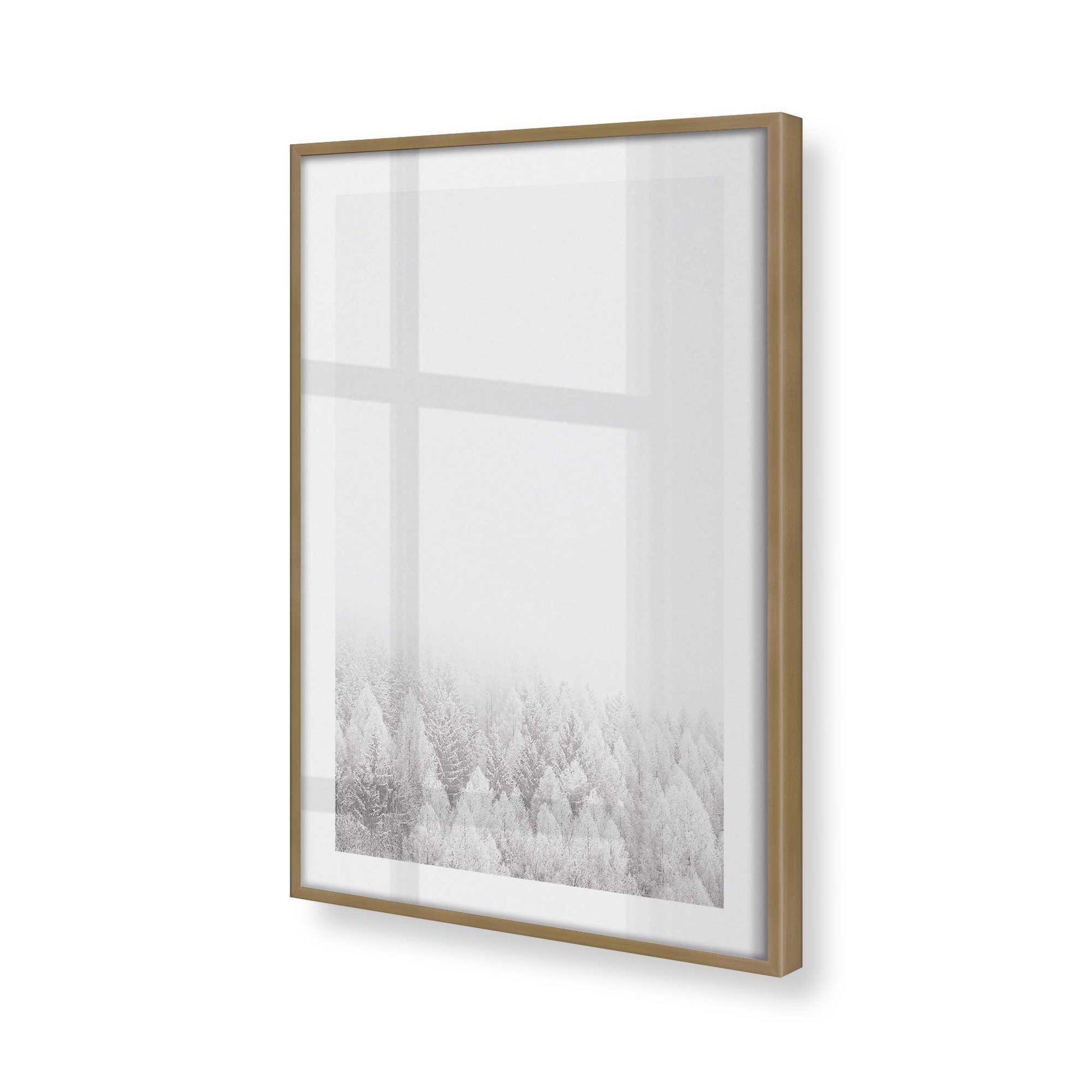 [Color:Brushed Gold], Picture of art in a Brushed Gold frame at an angle