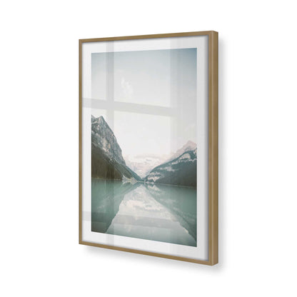 [Color:Brushed Gold], Picture of art in a Brushed Gold frame at an angle