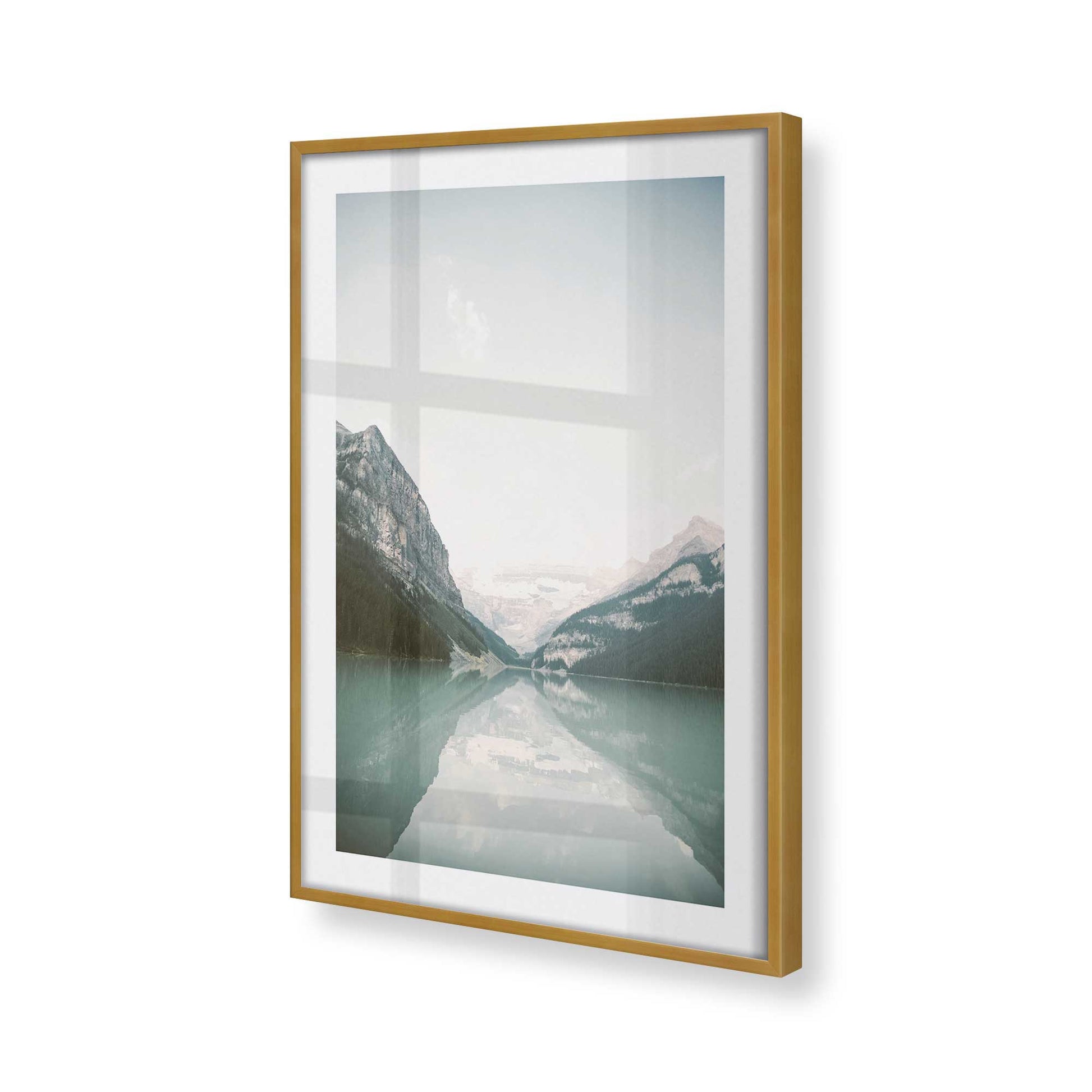 [Color:Polished Gold], Picture of art in a Polished Gold frame at an angle