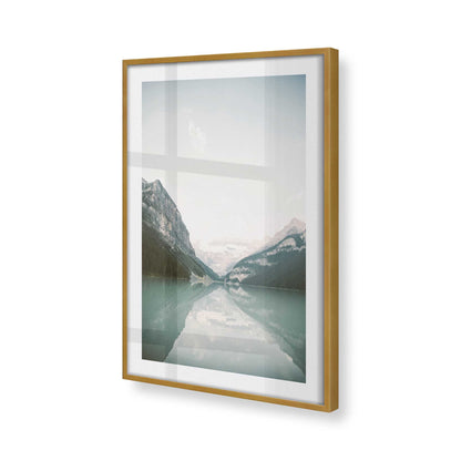 [Color:Polished Gold], Picture of art in a Polished Gold frame at an angle