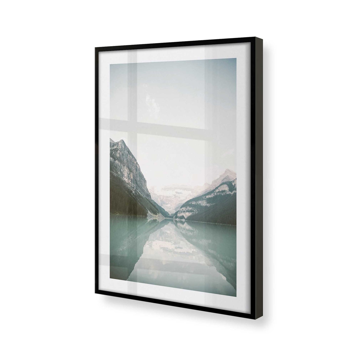 [Color:Satin Black], Picture of art in a Satin Black frame at an angle
