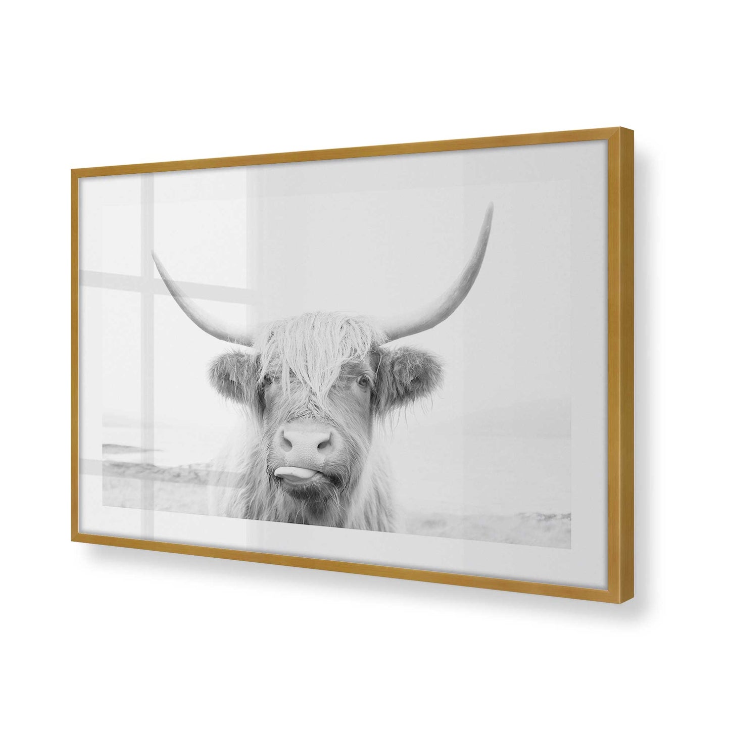 [Color:Polished Gold], Picture of art in a Polished Gold frame at an angle
