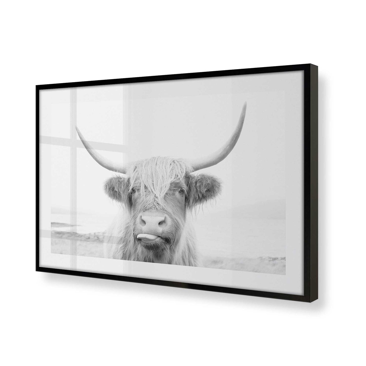 [Color:Satin Black], Picture of art in a Satin Black frame at an angle