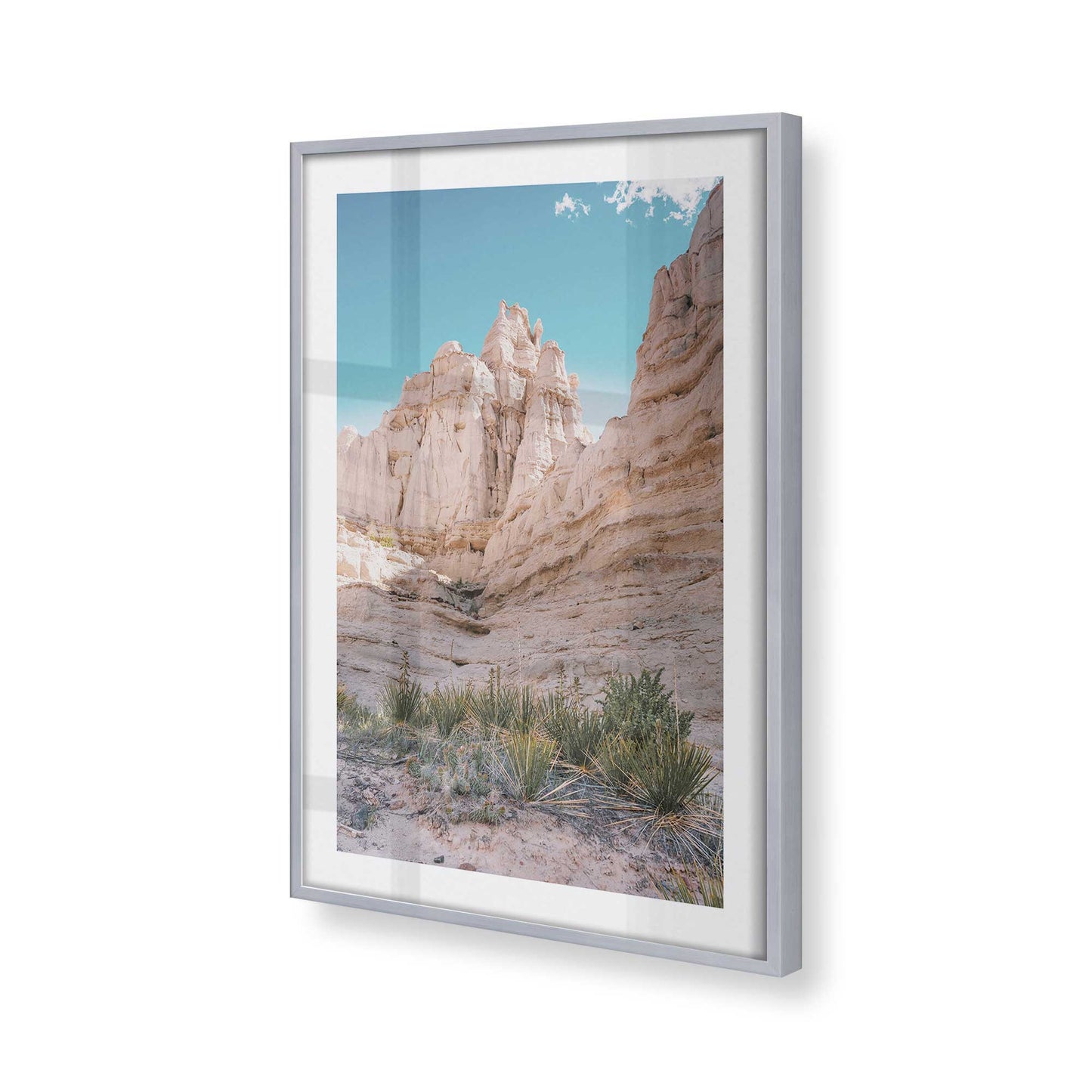 [Color:Polished Chrome], Picture of art in a Polished Chrome frame at an angle