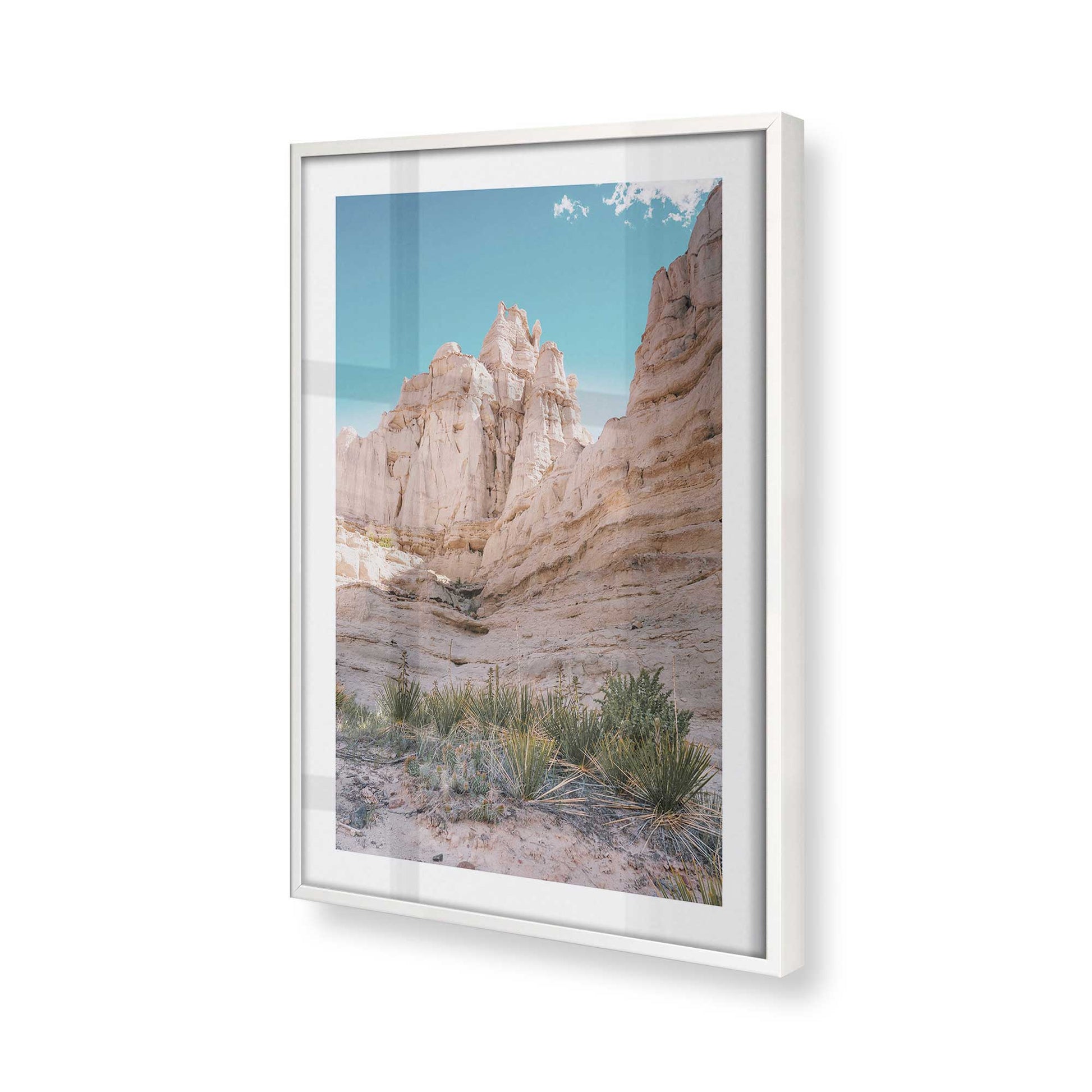 [Color:Opaque White], Picture of art in a Opaque White frame at an angle