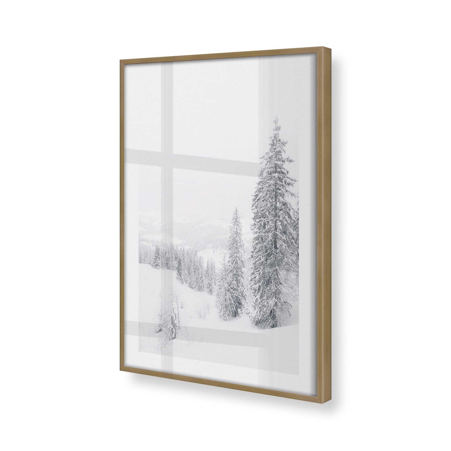 [Color:Brushed Gold], Picture of art in a Brushed Gold frame at an angle