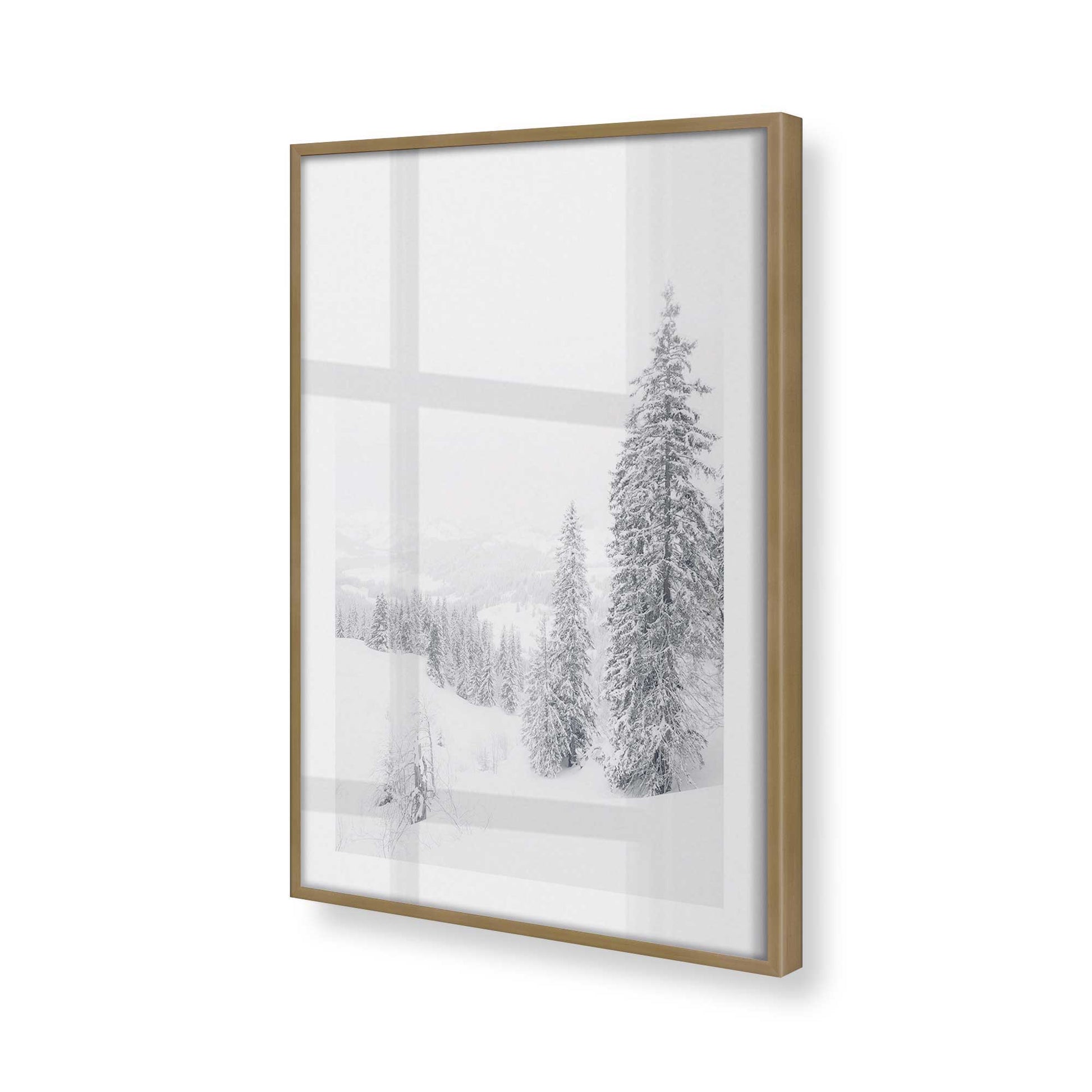 [Color:Brushed Gold], Picture of art in a Brushed Gold frame at an angle