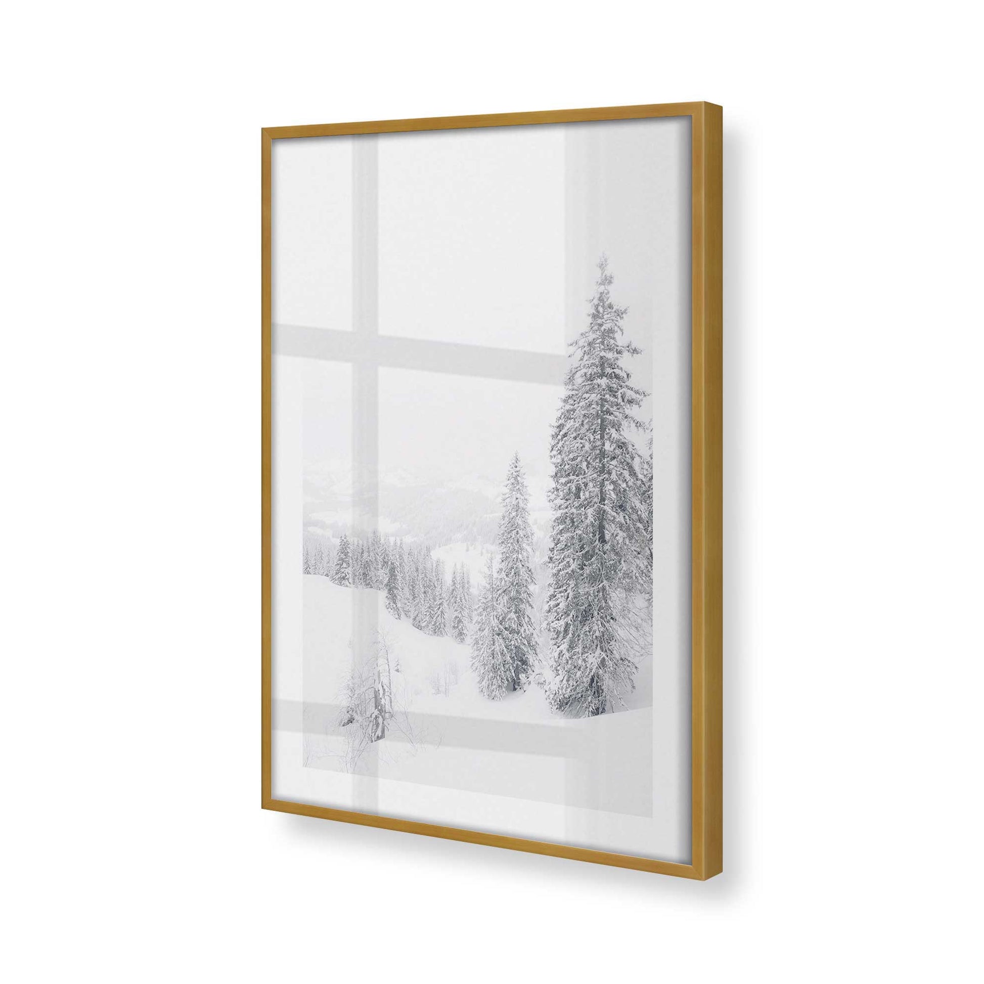 [Color:Polished Gold], Picture of art in a Polished Gold frame at an angle