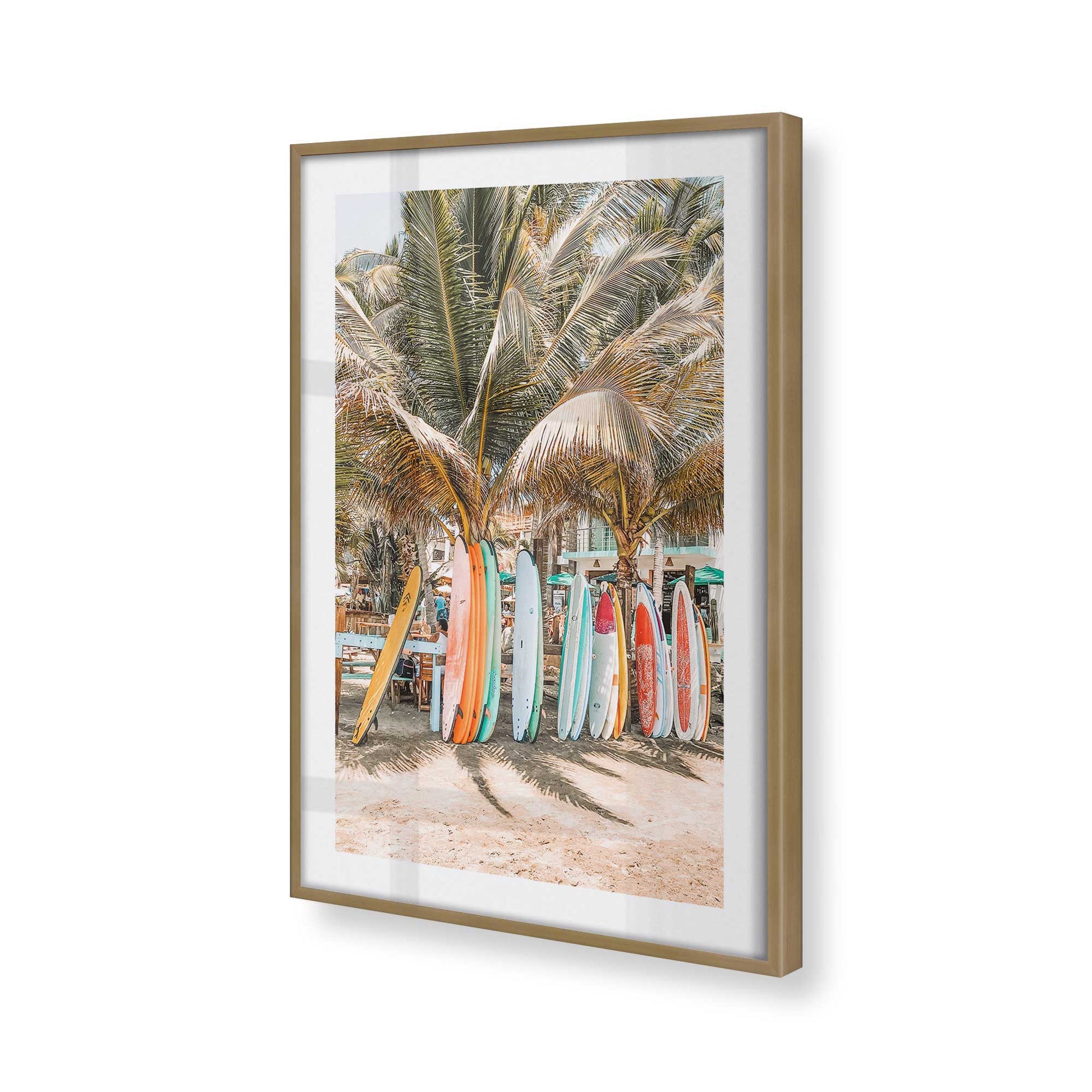 [Color:Brushed Gold], Picture of art in a Brushed Gold frame at an angle