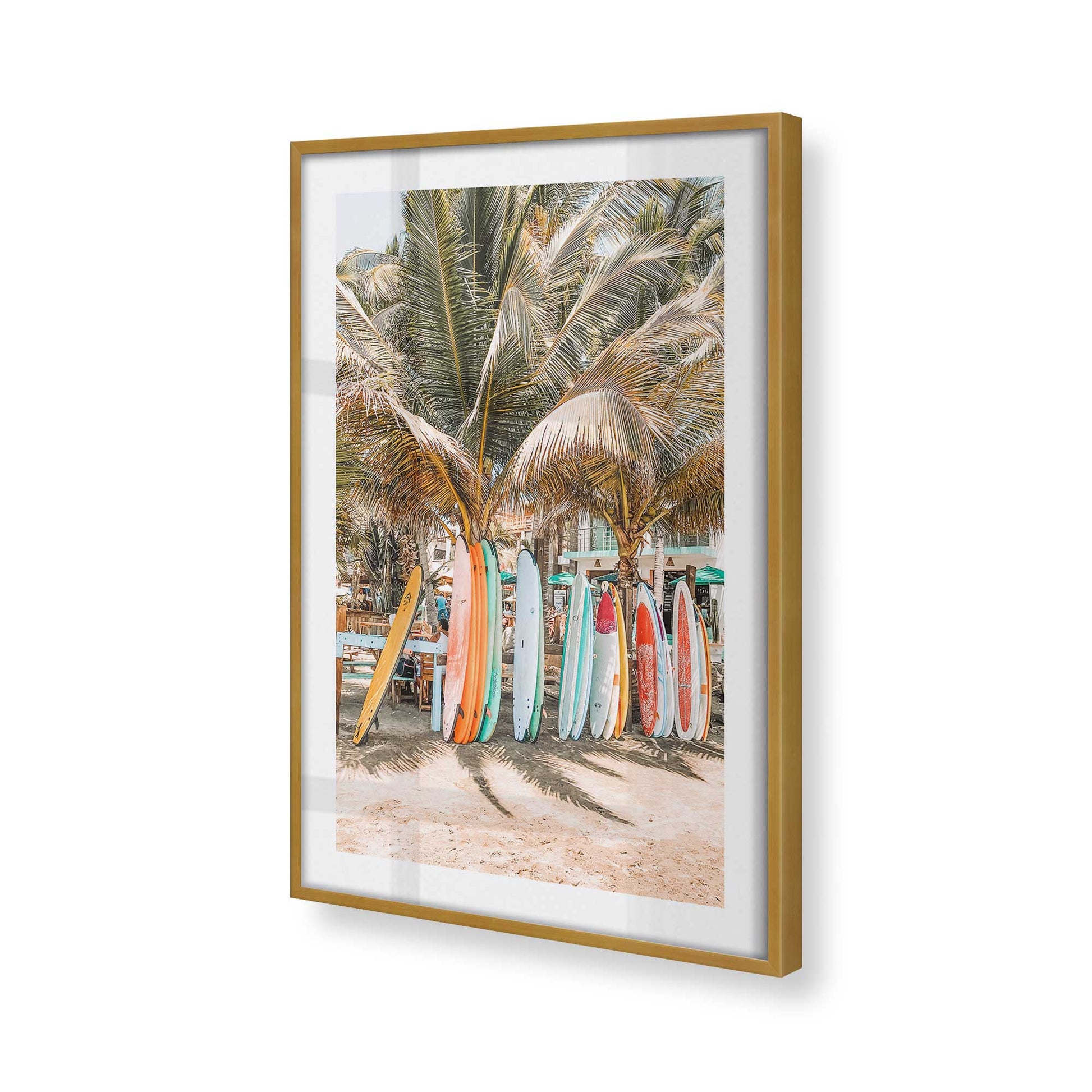 [Color:Polished Gold], Picture of art in a Polished Gold frame at an angle