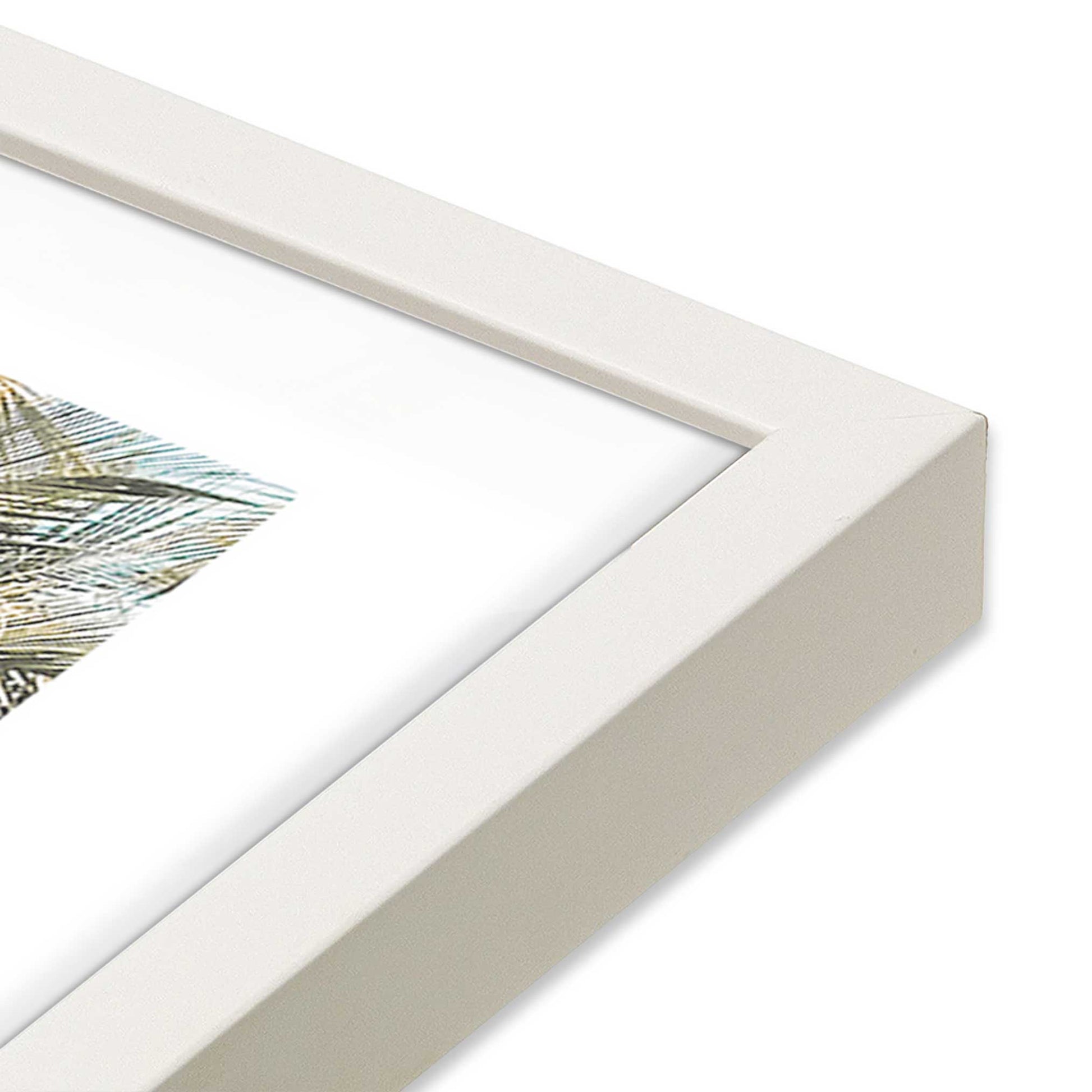 [Color:Opaque White], Picture of art in a Opaque White frame of the corner