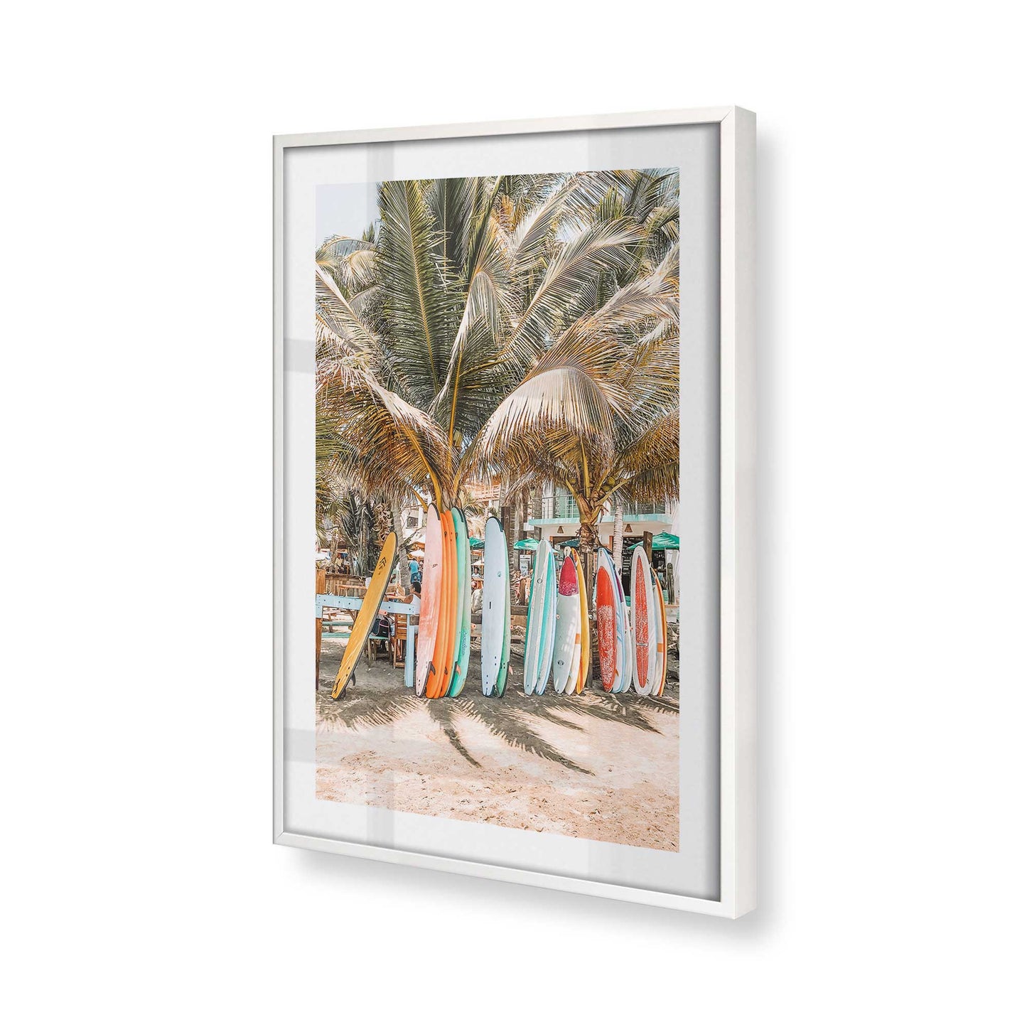 [Color:Opaque White], Picture of art in a Opaque White frame at an angle