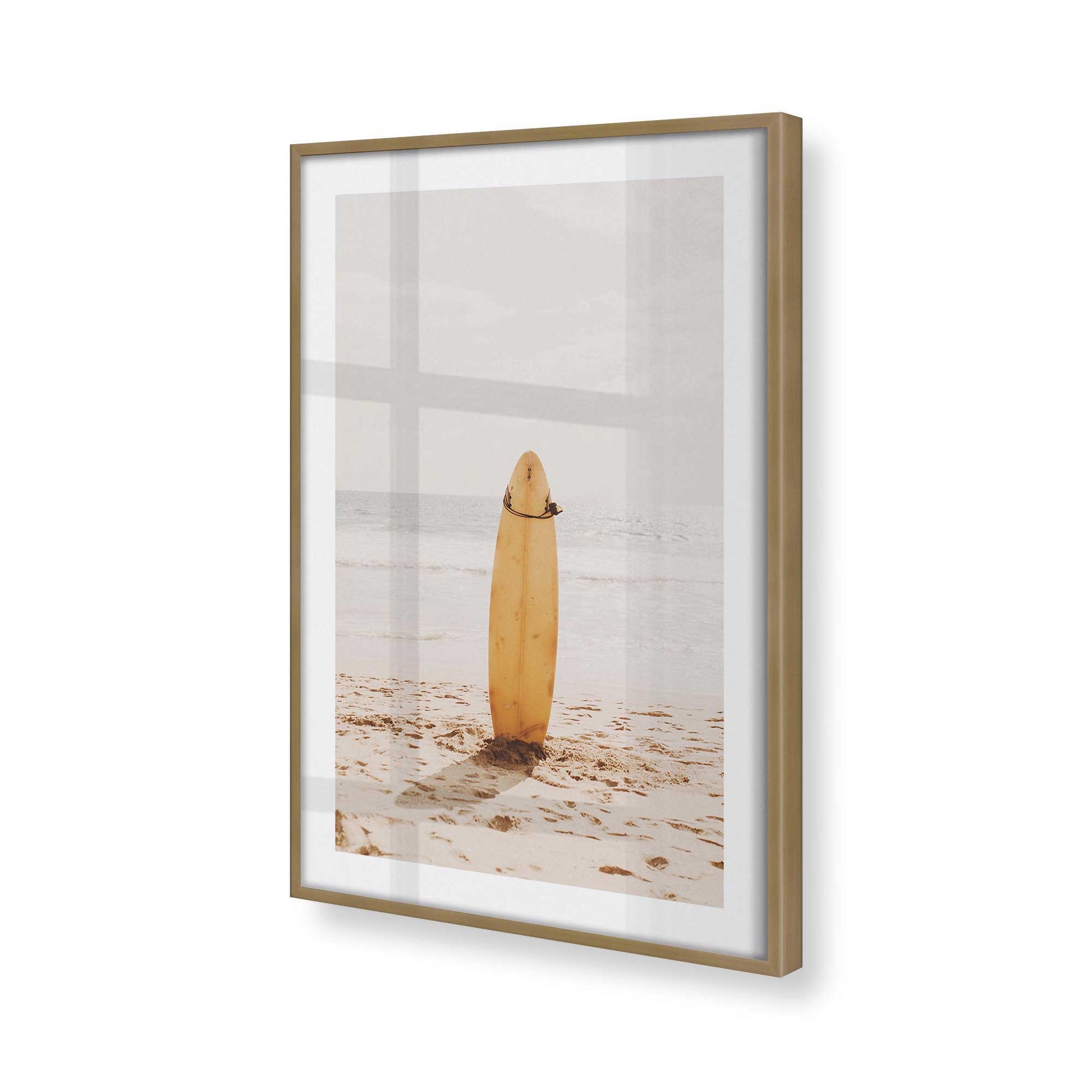 [Color:Brushed Gold], Picture of art in a Brushed Gold frame at an angle