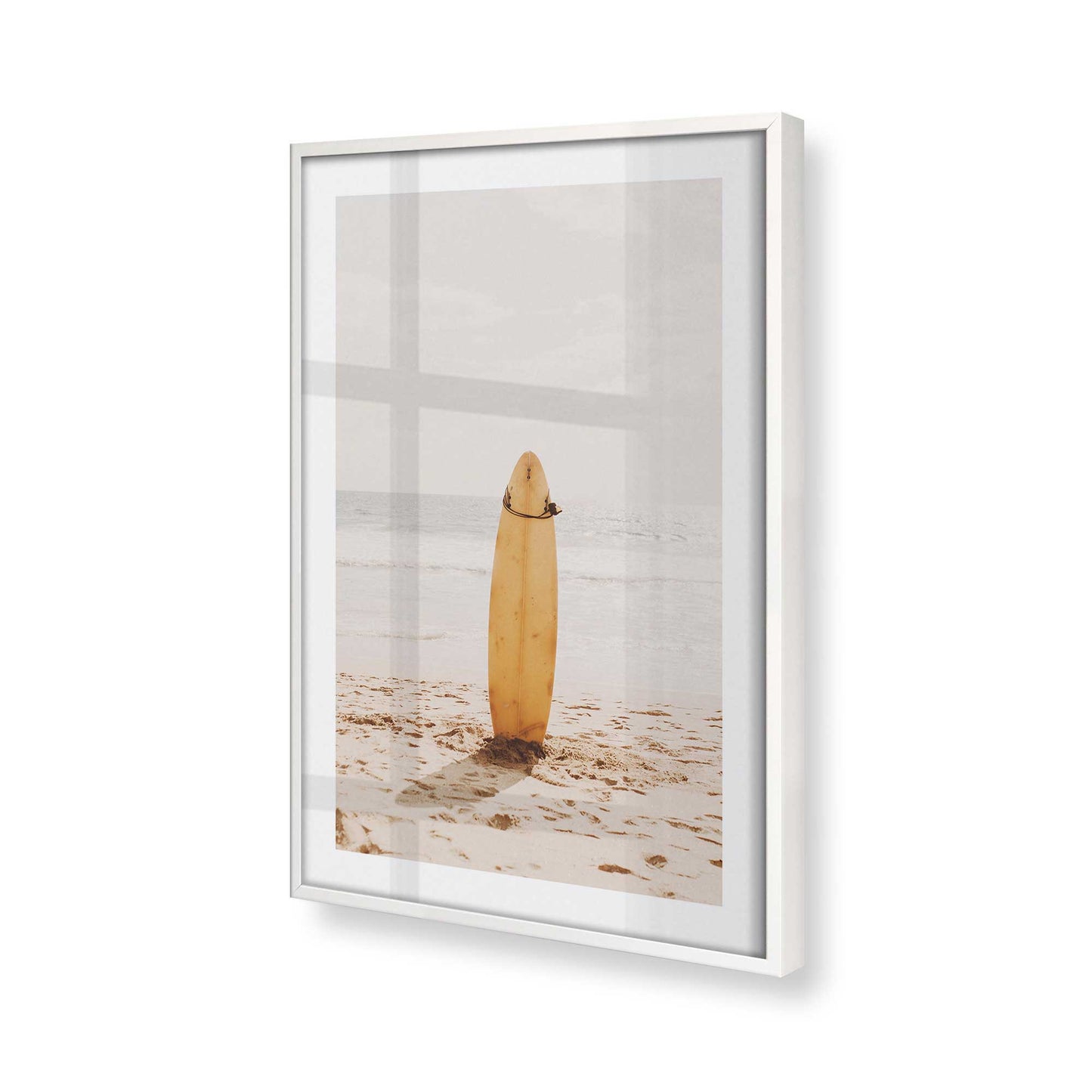 [Color:Opaque White], Picture of art in a Opaque White frame at an angle