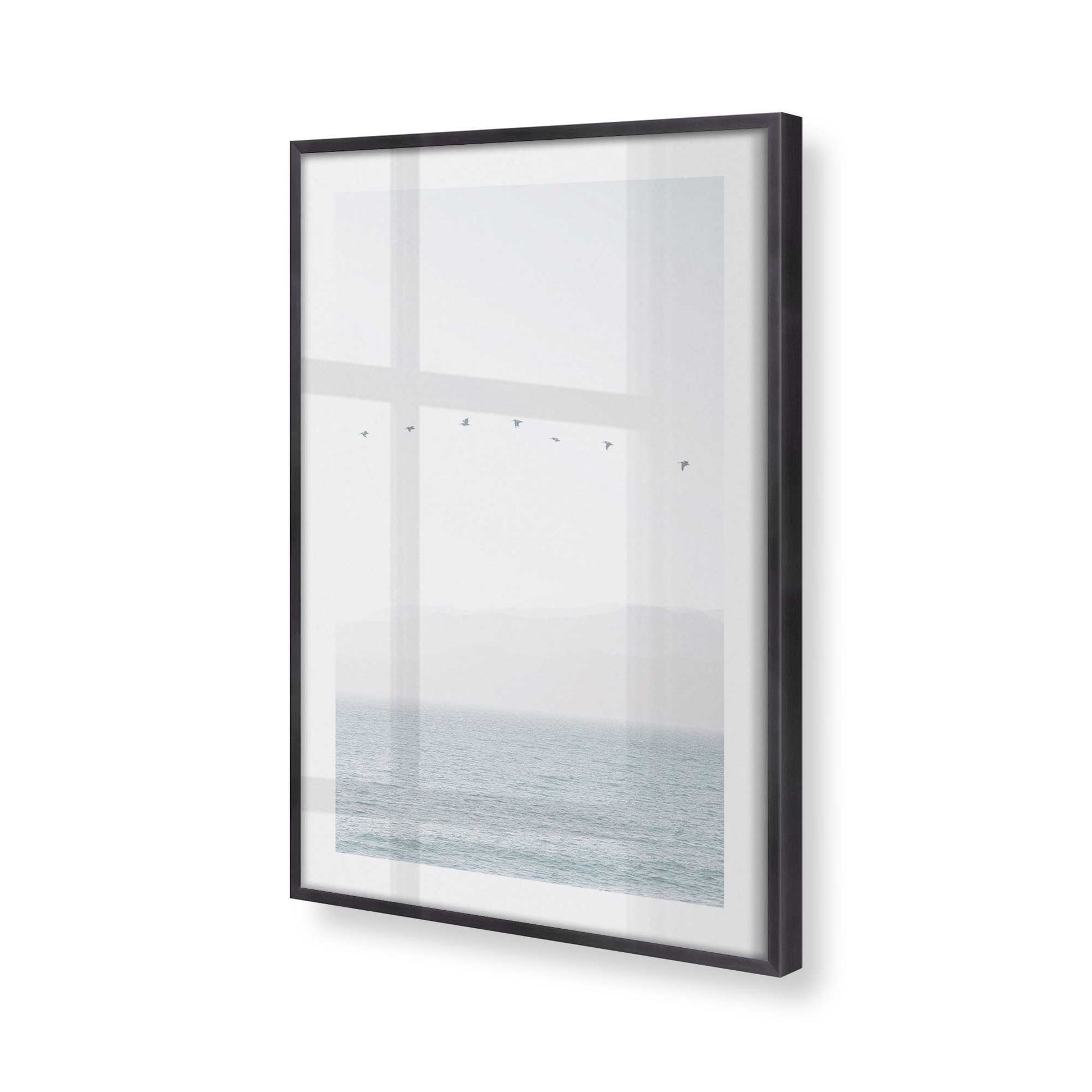 [Color:Weathered Zinc], Picture of art in a Weathered Zinc frame at an angle