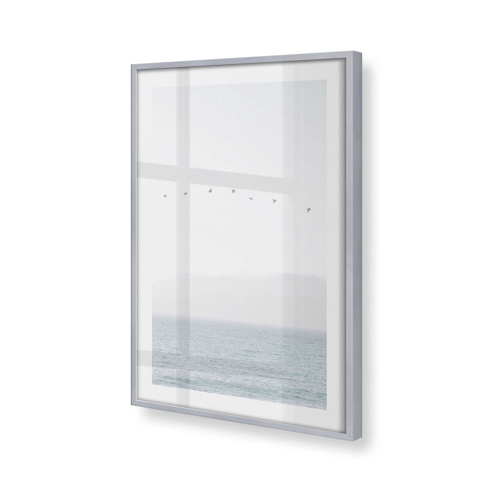 [Color:Polished Chrome], Picture of art in a Polished Chrome frame at an angle