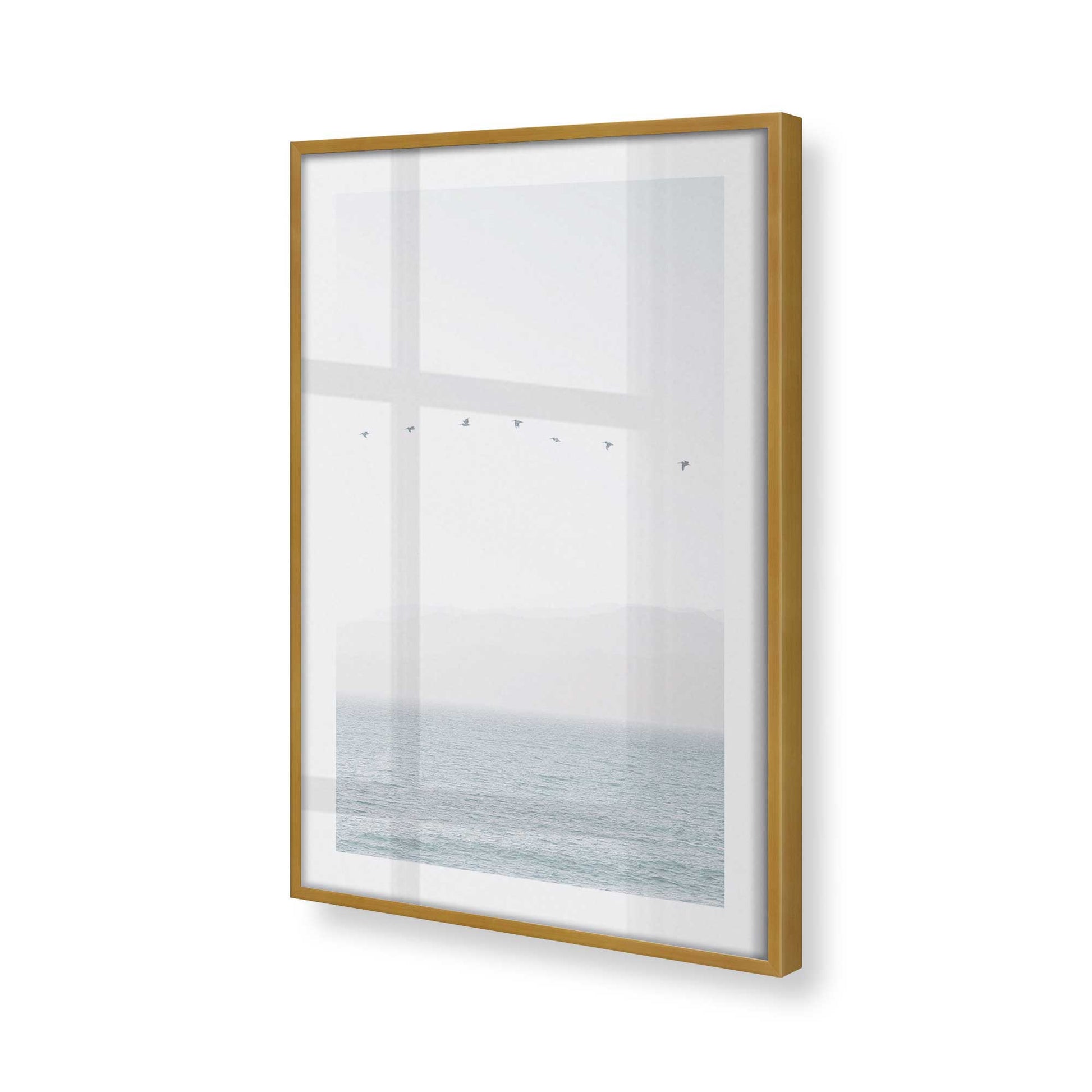 [Color:Polished Gold], Picture of art in a Polished Gold frame at an angle