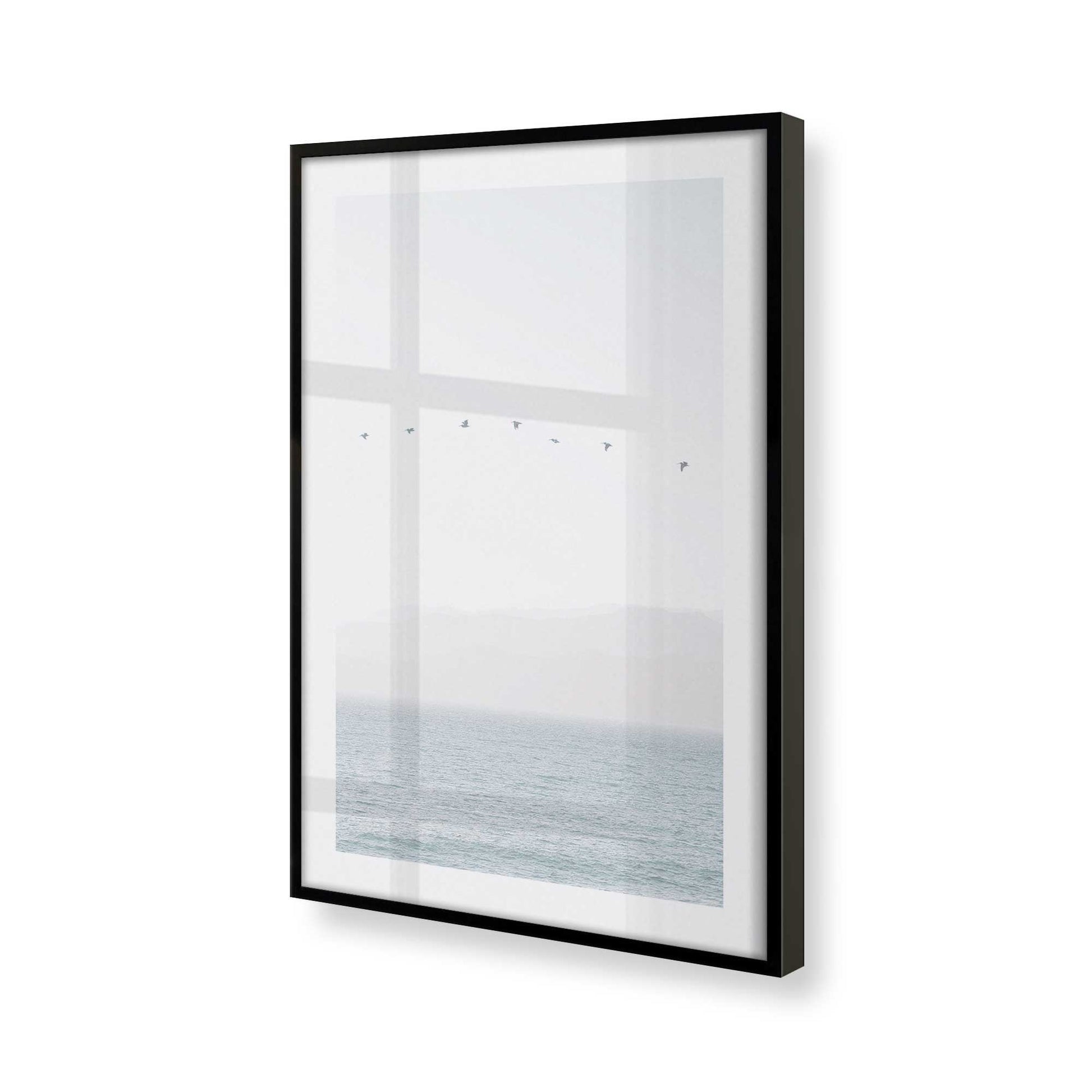 [Color:Satin Black], Picture of art in a Satin Black frame at an angle