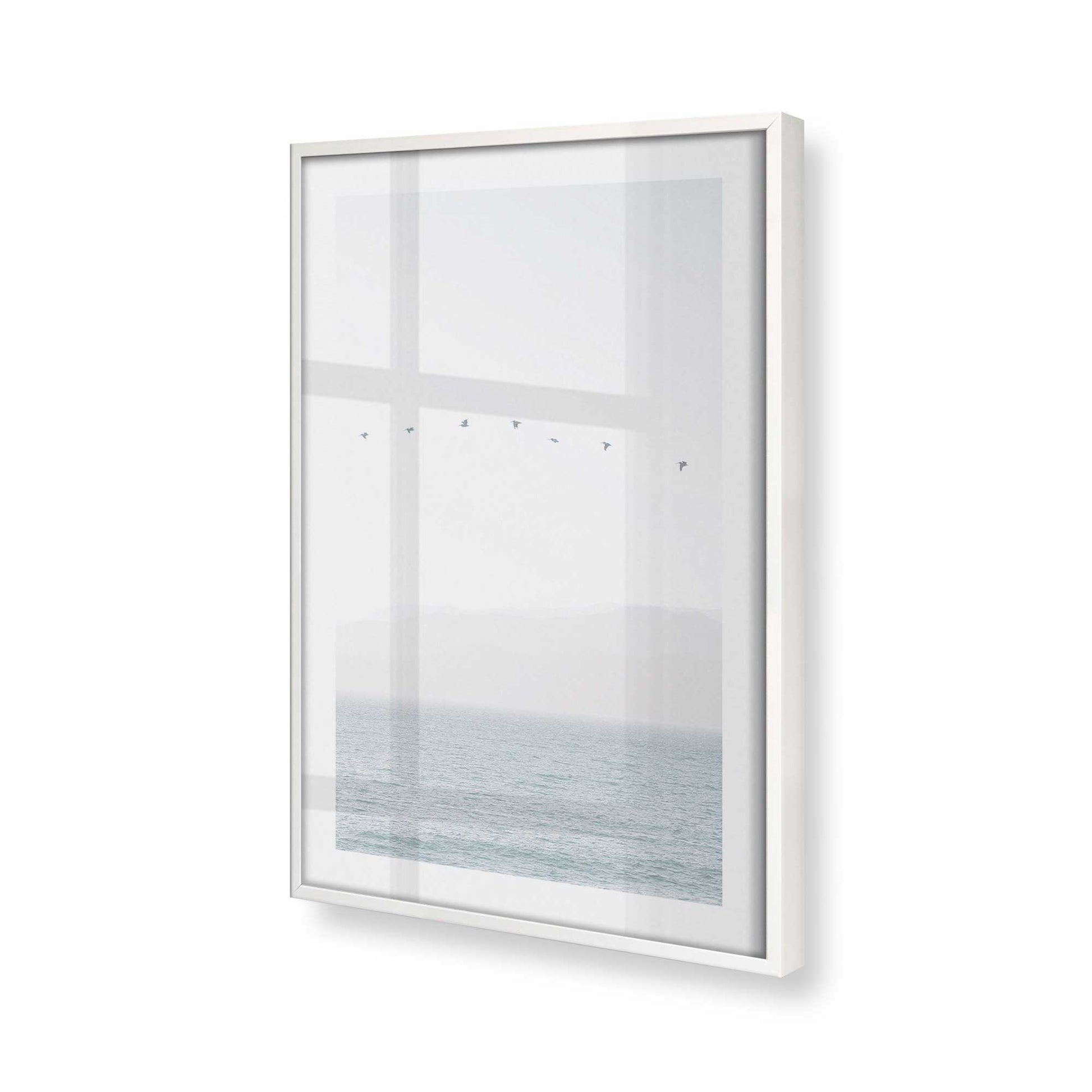 [Color:Opaque White], Picture of art in a Opaque White frame at an angle