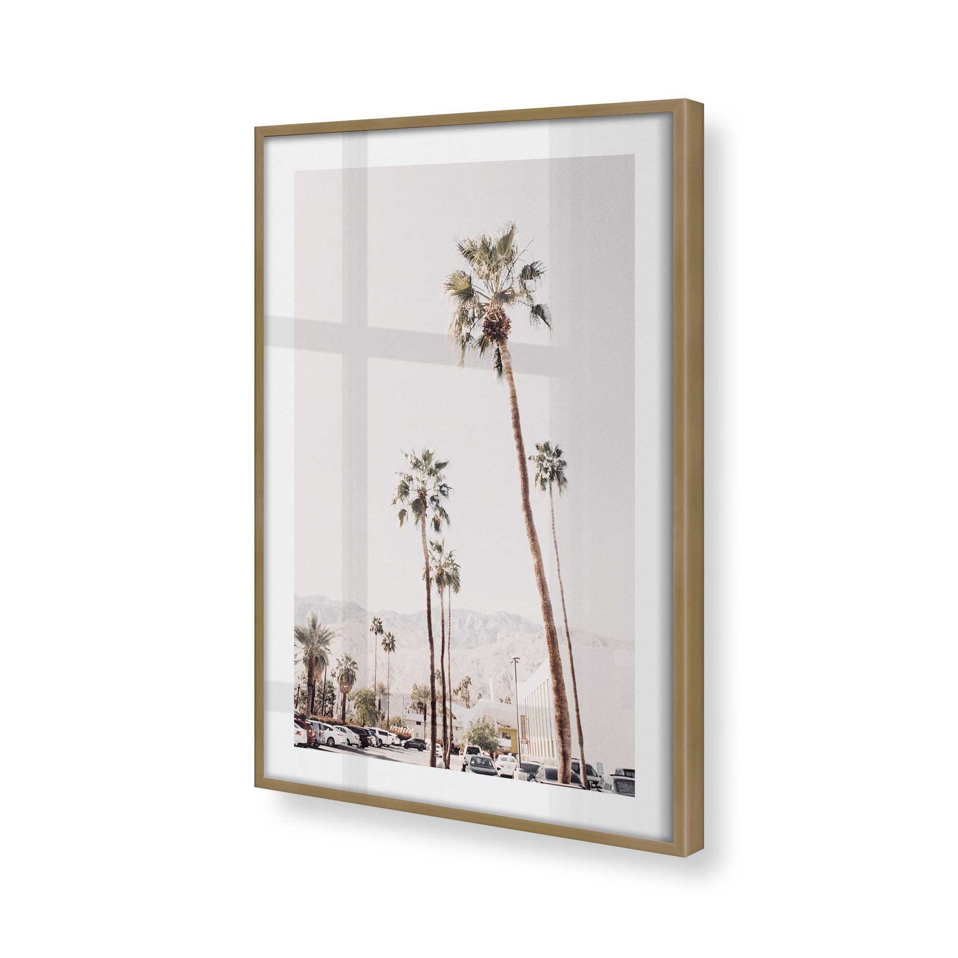 [Color:Brushed Gold], Picture of art in a Brushed Gold frame at an angle