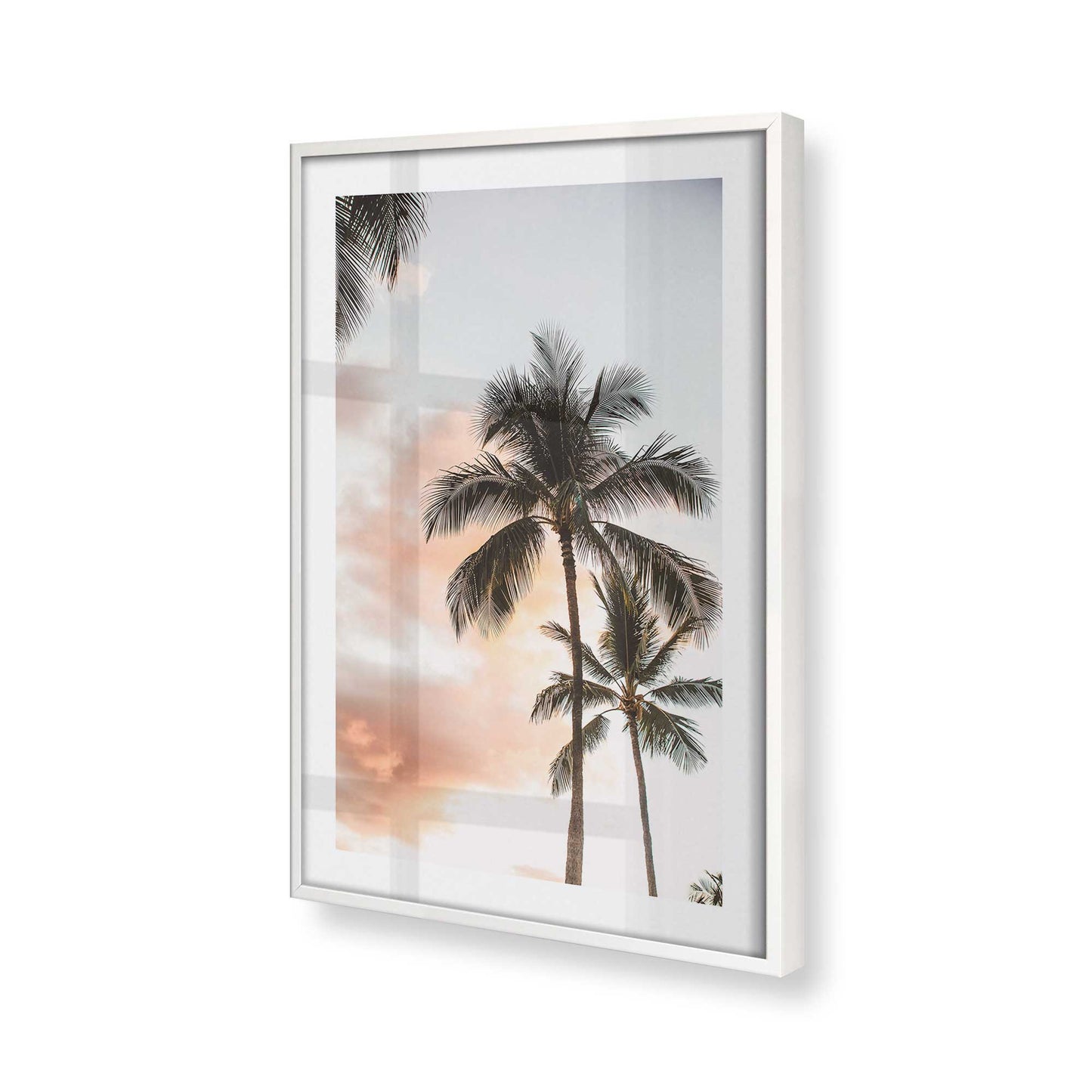 [Color:Opaque White], Picture of art in a Opaque White frame at an angle