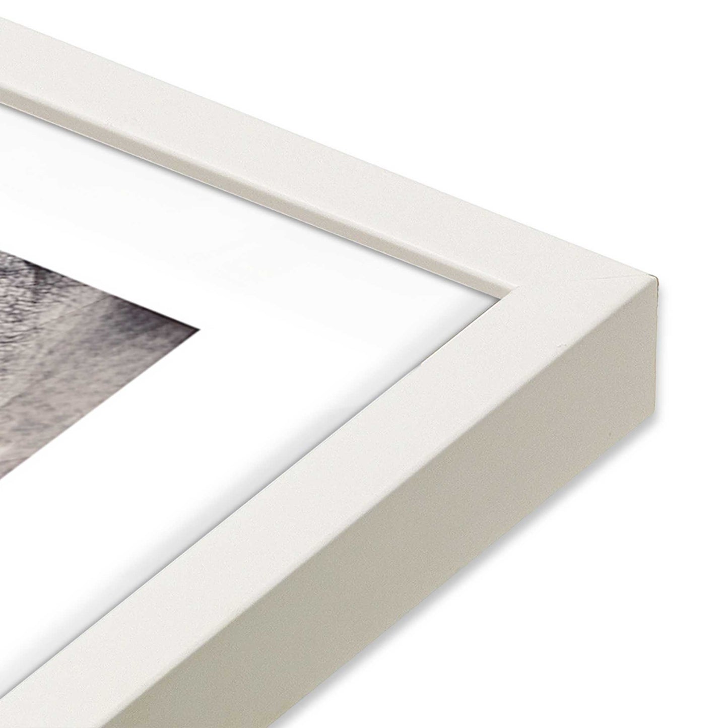 [Color:Opaque White], Picture of art in a Opaque White frame of the corner