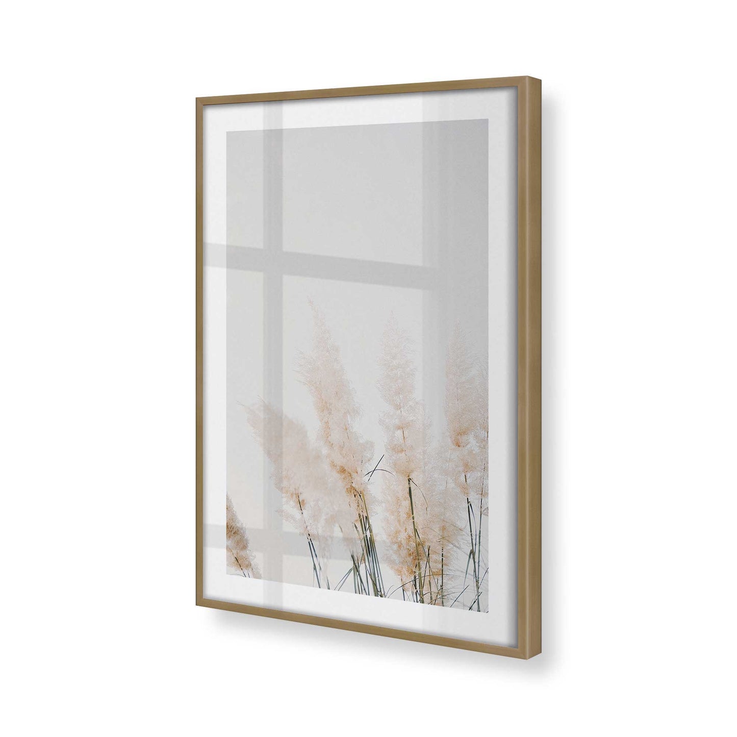 [Color:Brushed Gold], Picture of art in a Brushed Gold frame at an angle