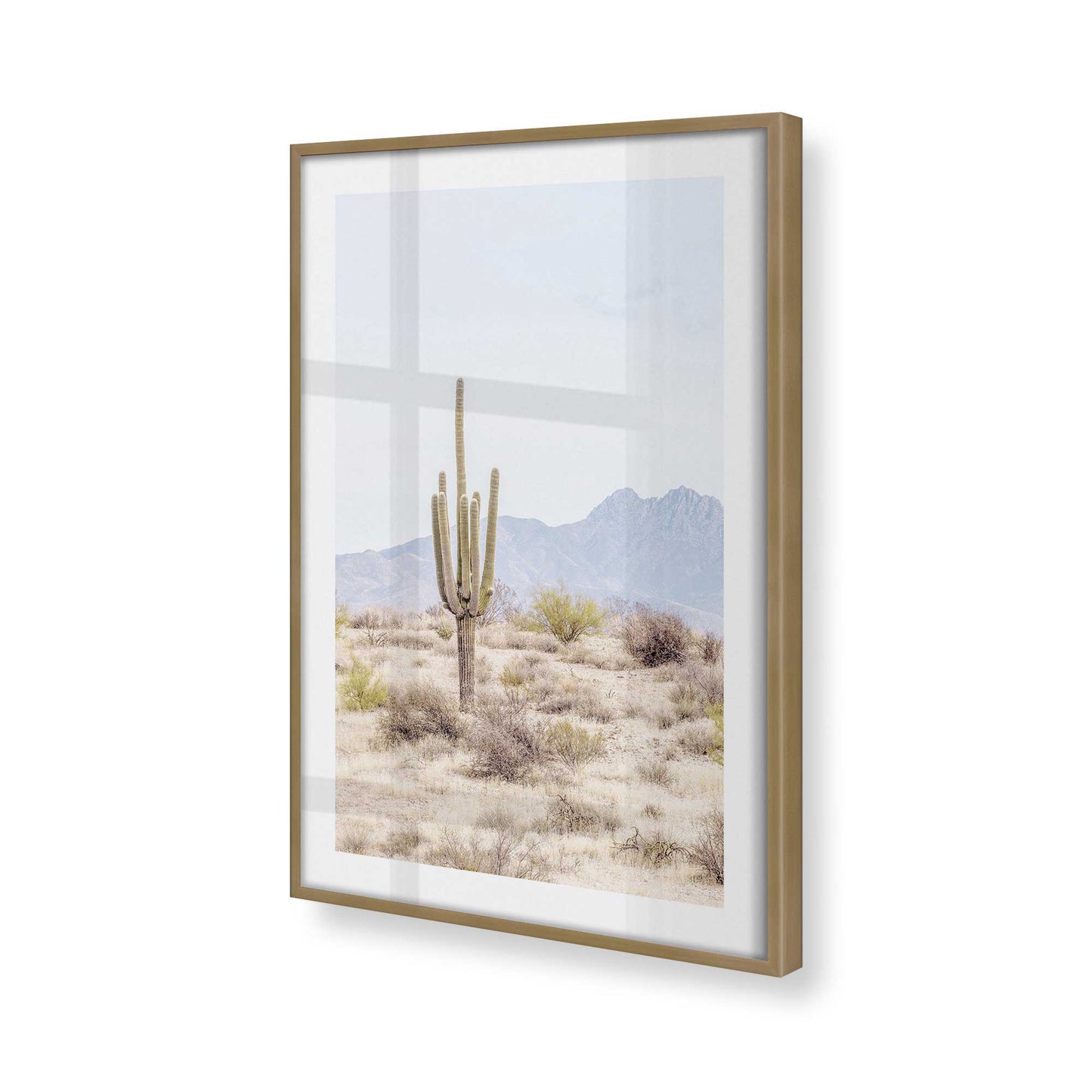 [Color:Brushed Gold], Picture of art in a Brushed Gold frame at an angle