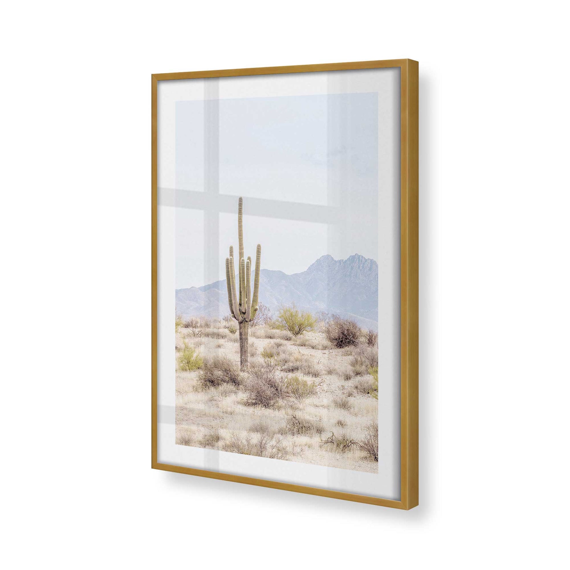 [Color:Polished Gold], Picture of art in a Polished Gold frame at an angle