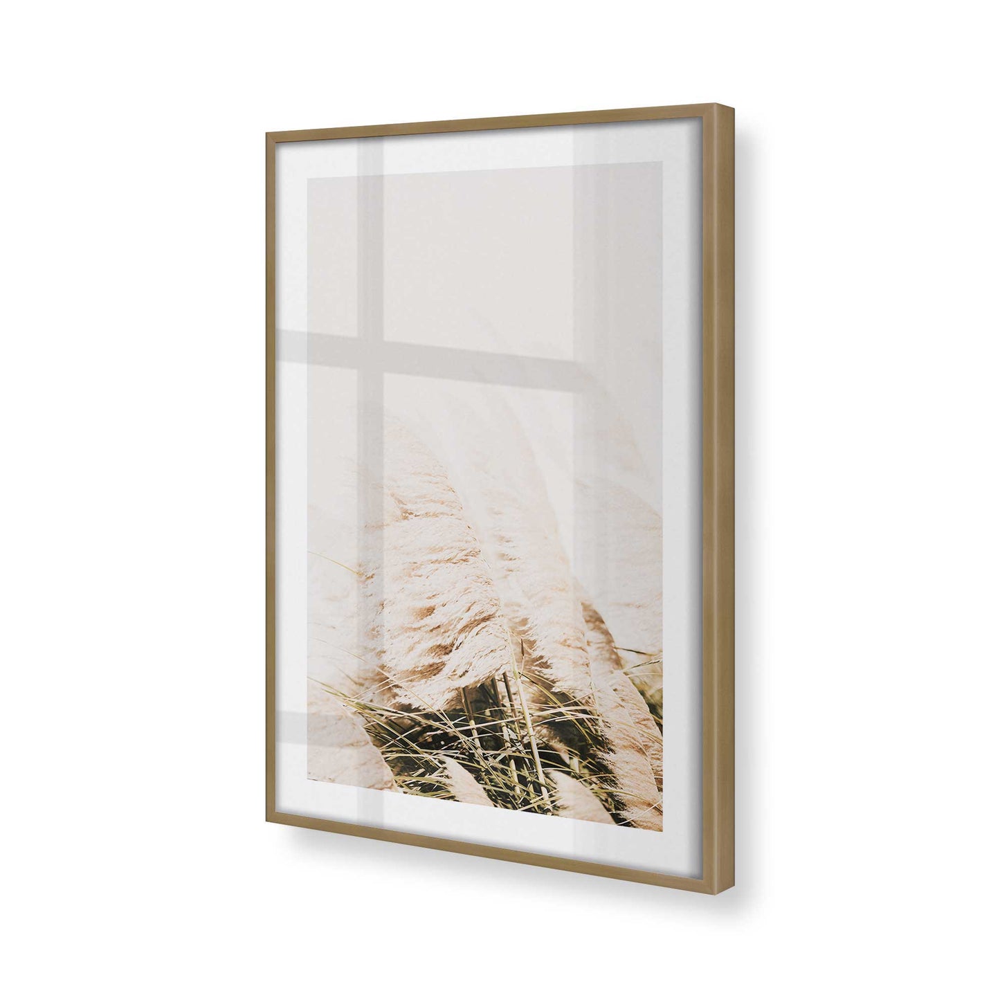 [Color:Brushed Gold], Picture of art in a Brushed Gold frame at an angle