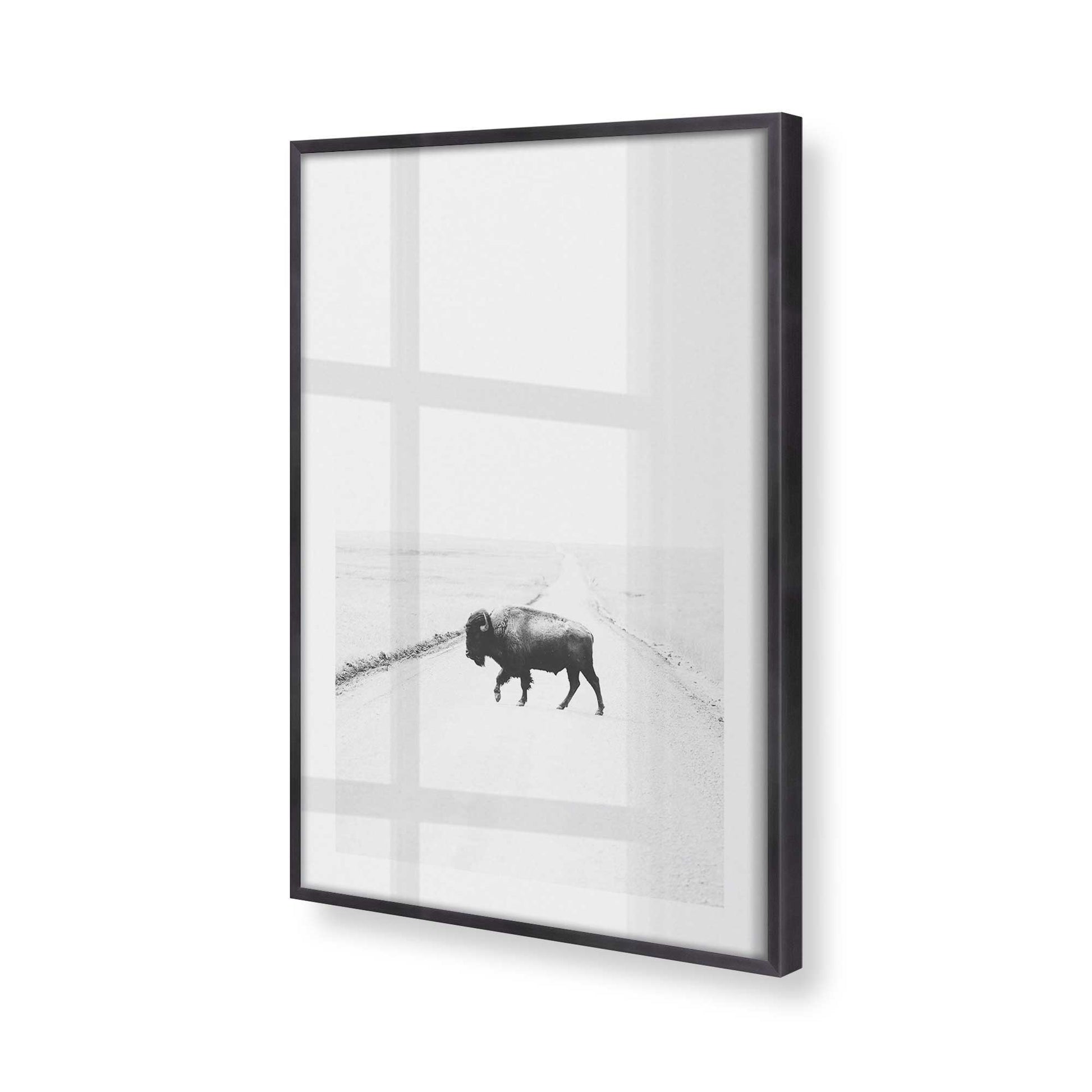 [Color:Weathered Zinc], Picture of art in a Weathered Zinc frame at an angle