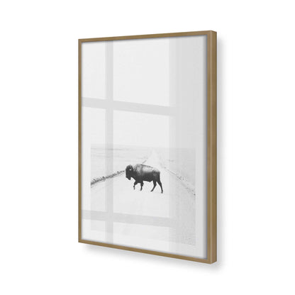 [Color:Brushed Gold], Picture of art in a Brushed Gold frame at an angle