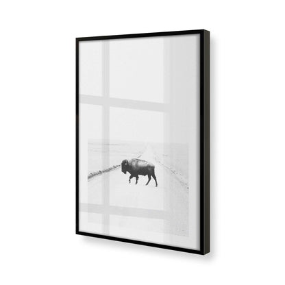 [Color:Satin Black], Picture of art in a Satin Black frame at an angle