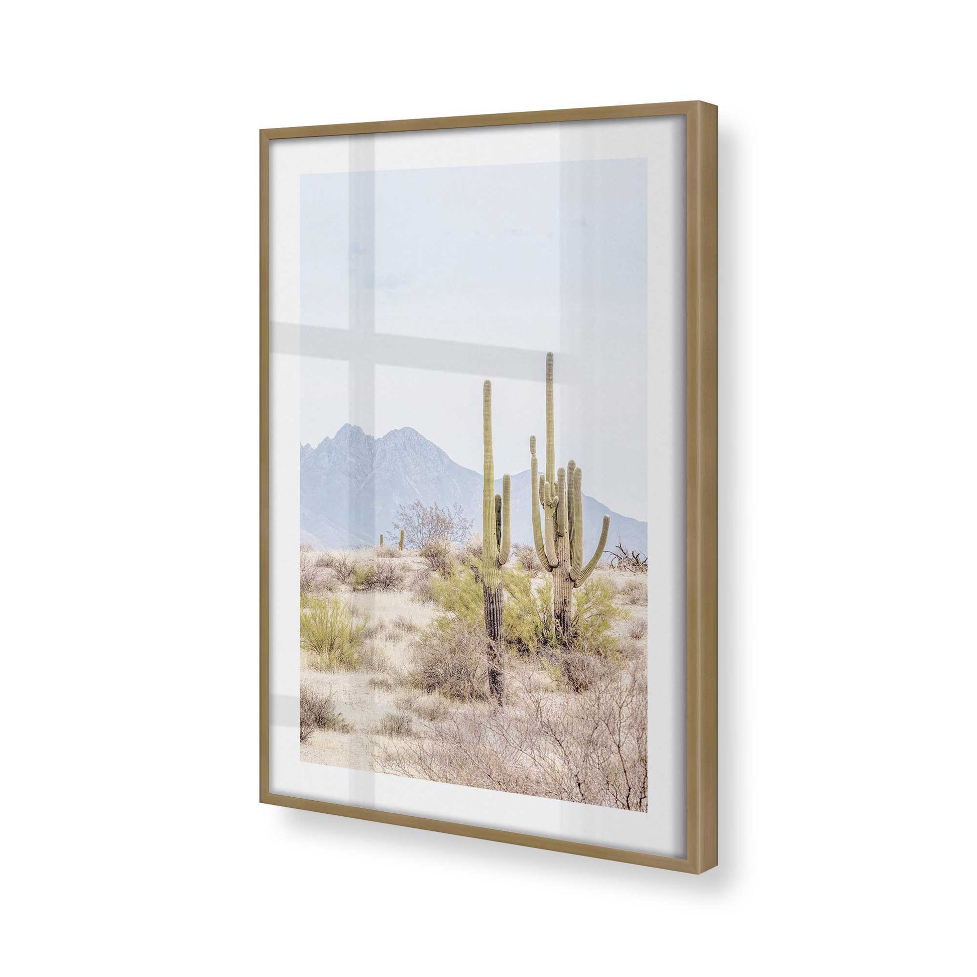 [Color:Brushed Gold], Picture of art in a Brushed Gold frame at an angle