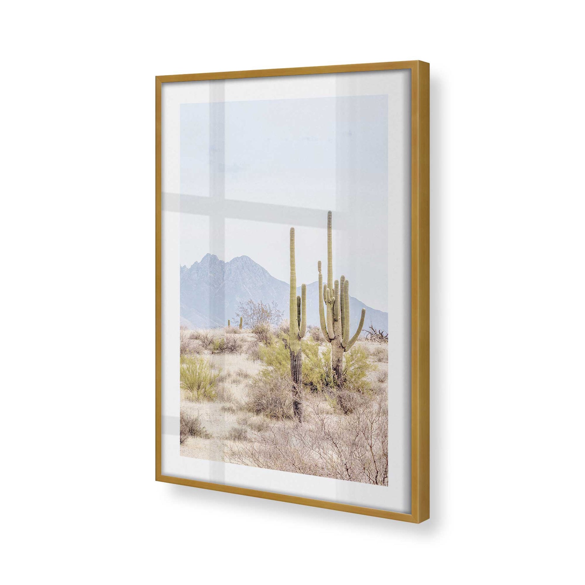 [Color:Polished Gold], Picture of art in a Polished Gold frame at an angle