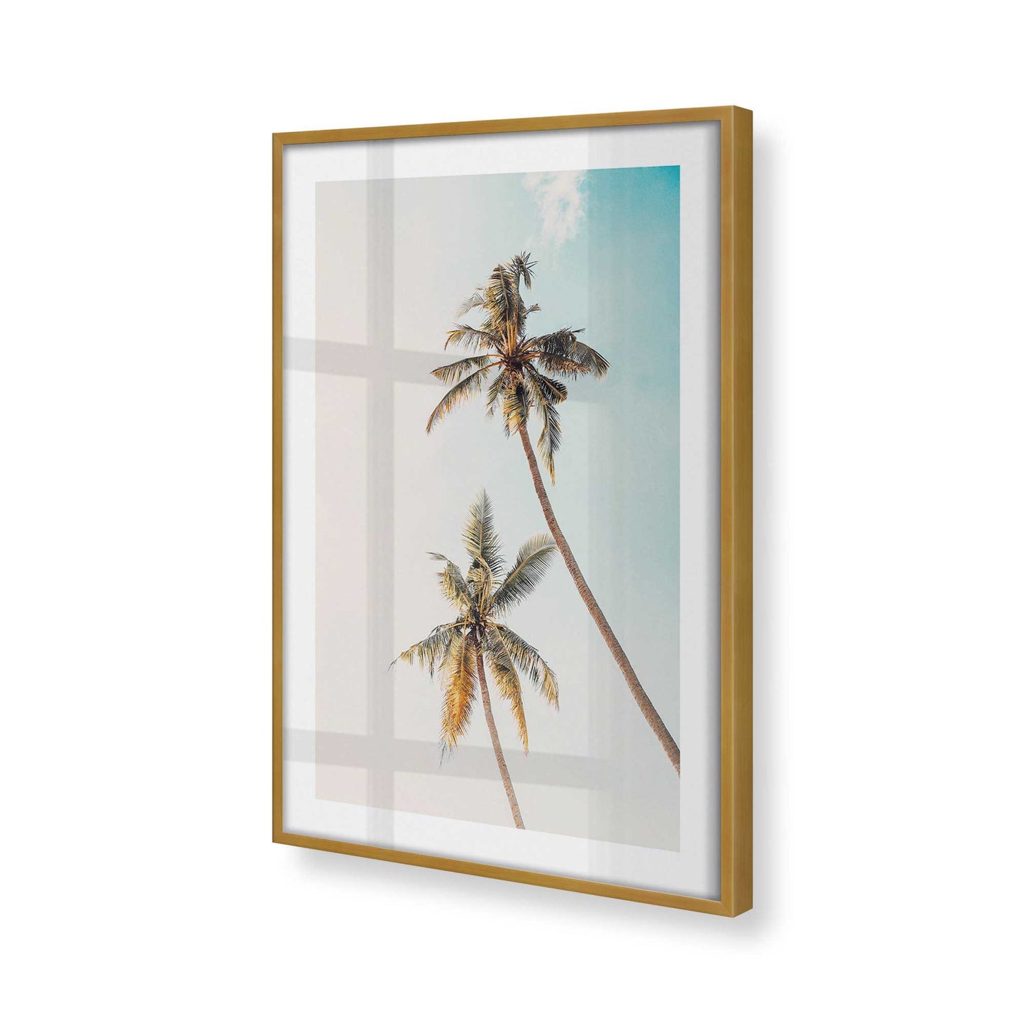 [Color:Polished Gold], Picture of art in a Polished Gold frame at an angle