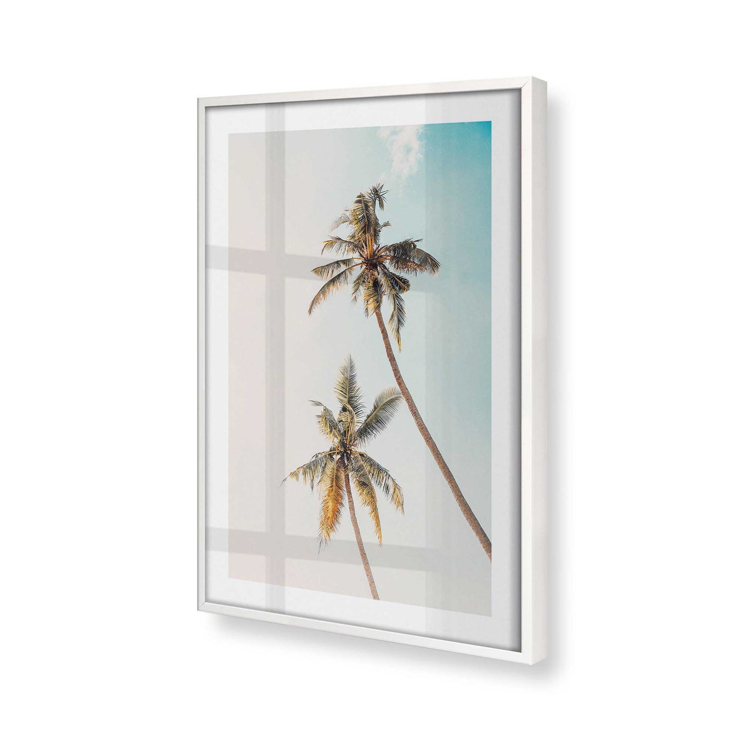 [Color:Opaque White], Picture of art in a Opaque White frame at an angle