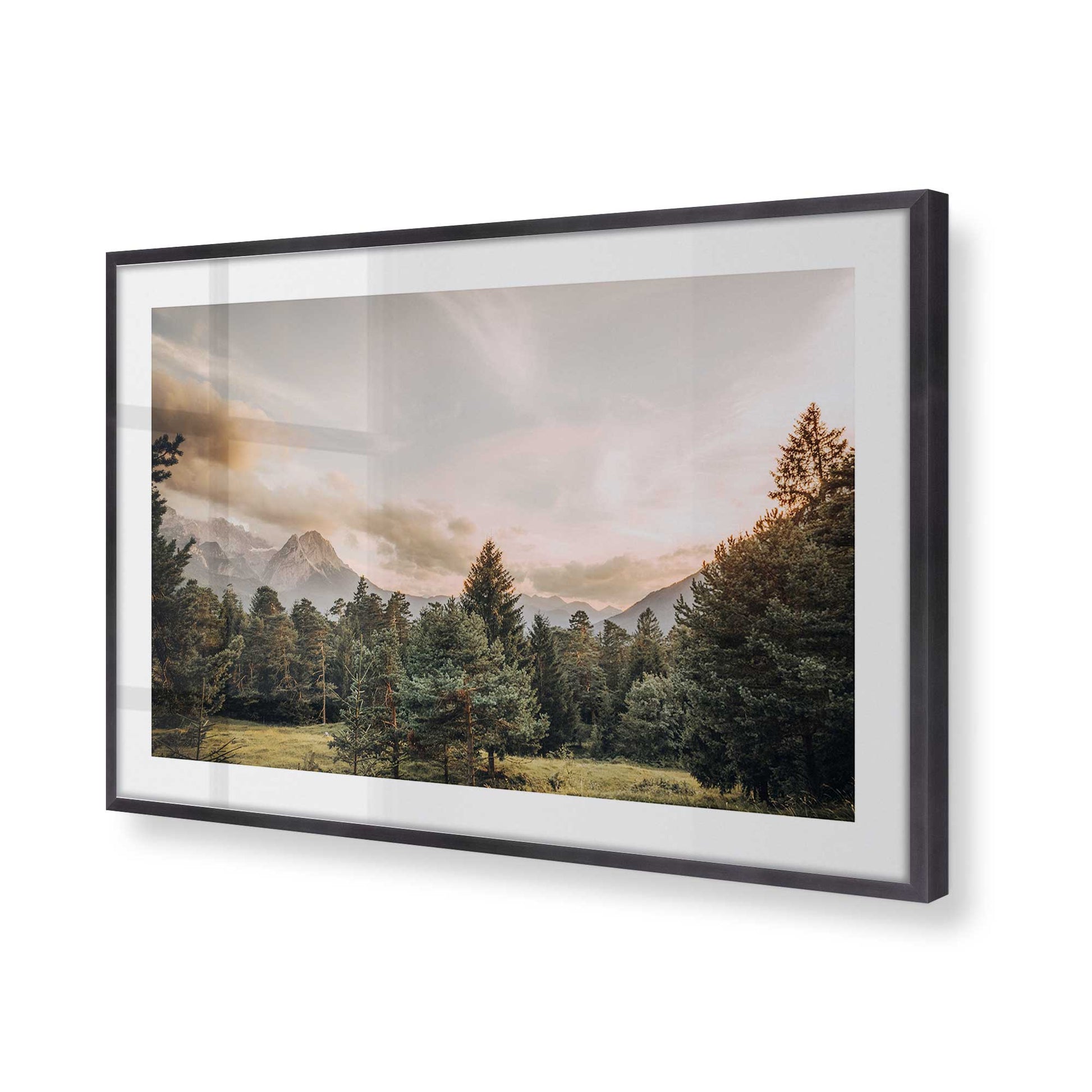 [Color:Weathered Zinc], Picture of art in a Weathered Zinc frame at an angle
