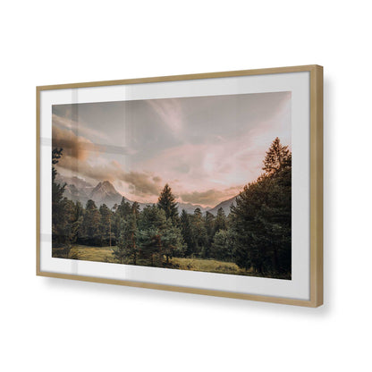 [Color:Brushed Gold], Picture of art in a Brushed Gold frame at an angle