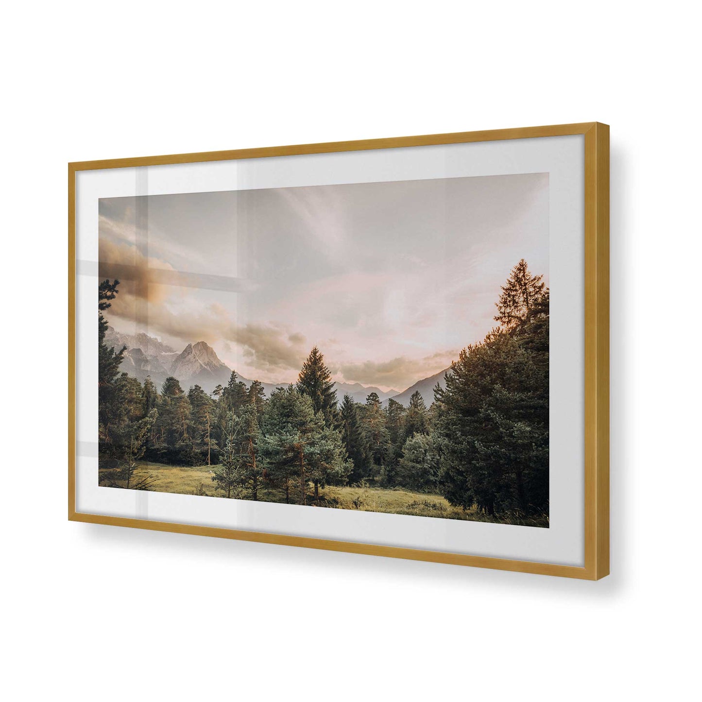 [Color:Polished Gold], Picture of art in a Polished Gold frame at an angle