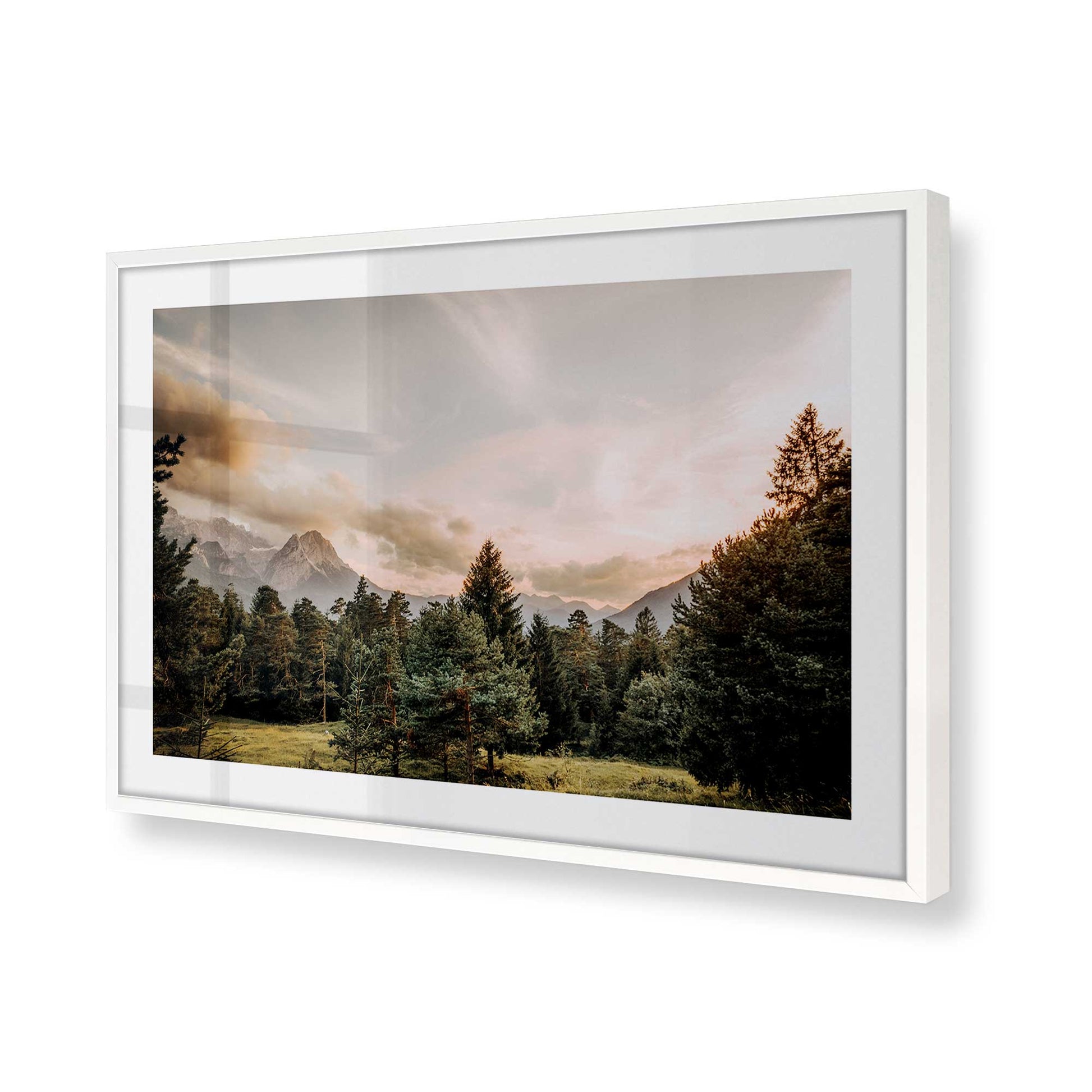 [Color:Opaque White], Picture of art in a Opaque White frame at an angle