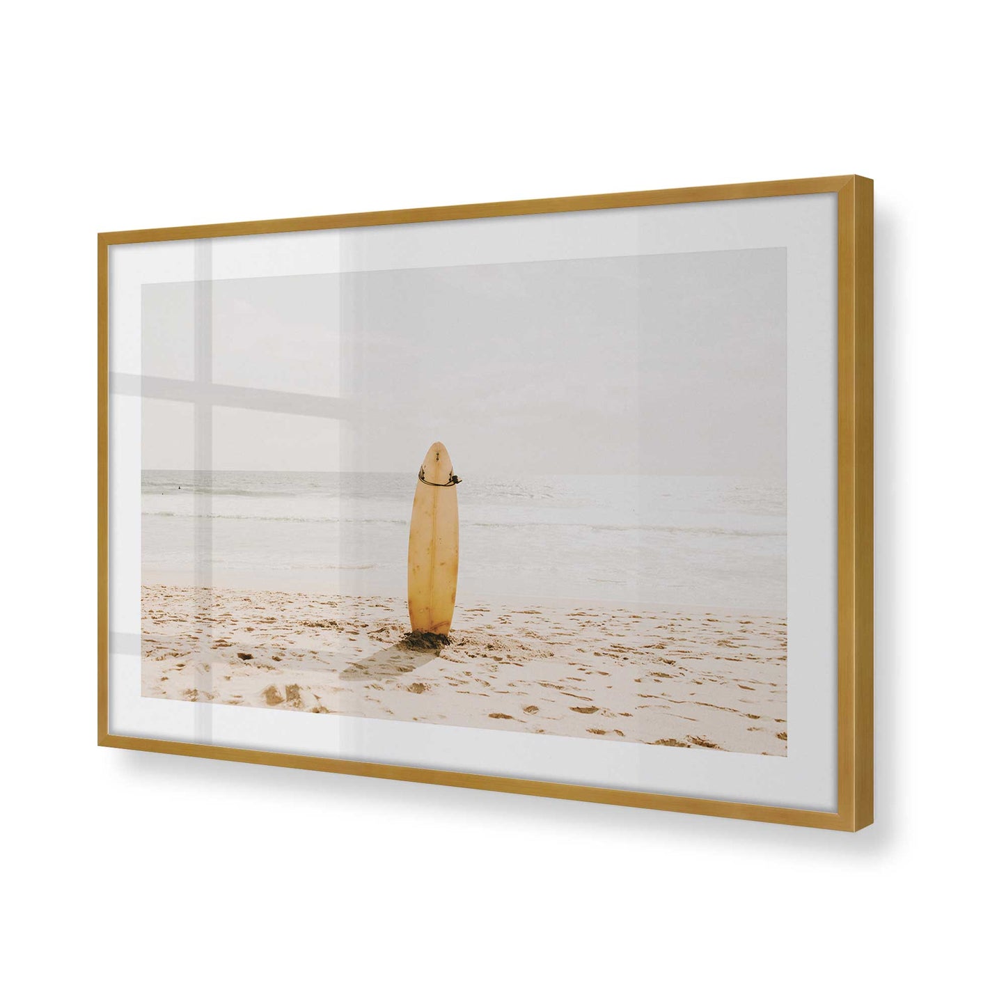 [Color:Polished Gold], Picture of art in a Polished Gold frame at an angle