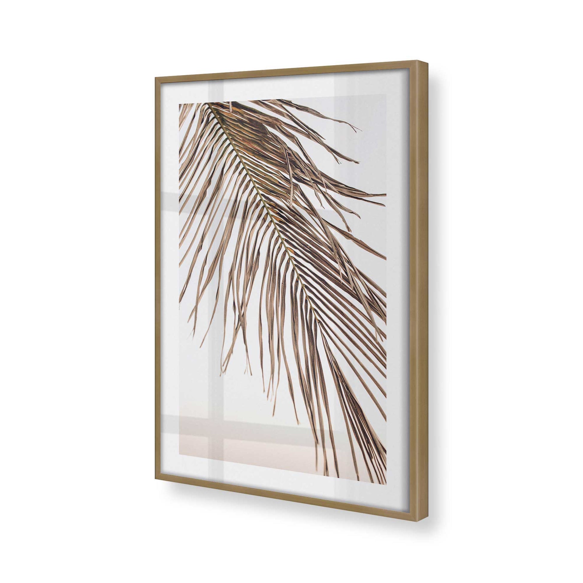 [Color:Brushed Gold], Picture of art in a Brushed Gold frame at an angle