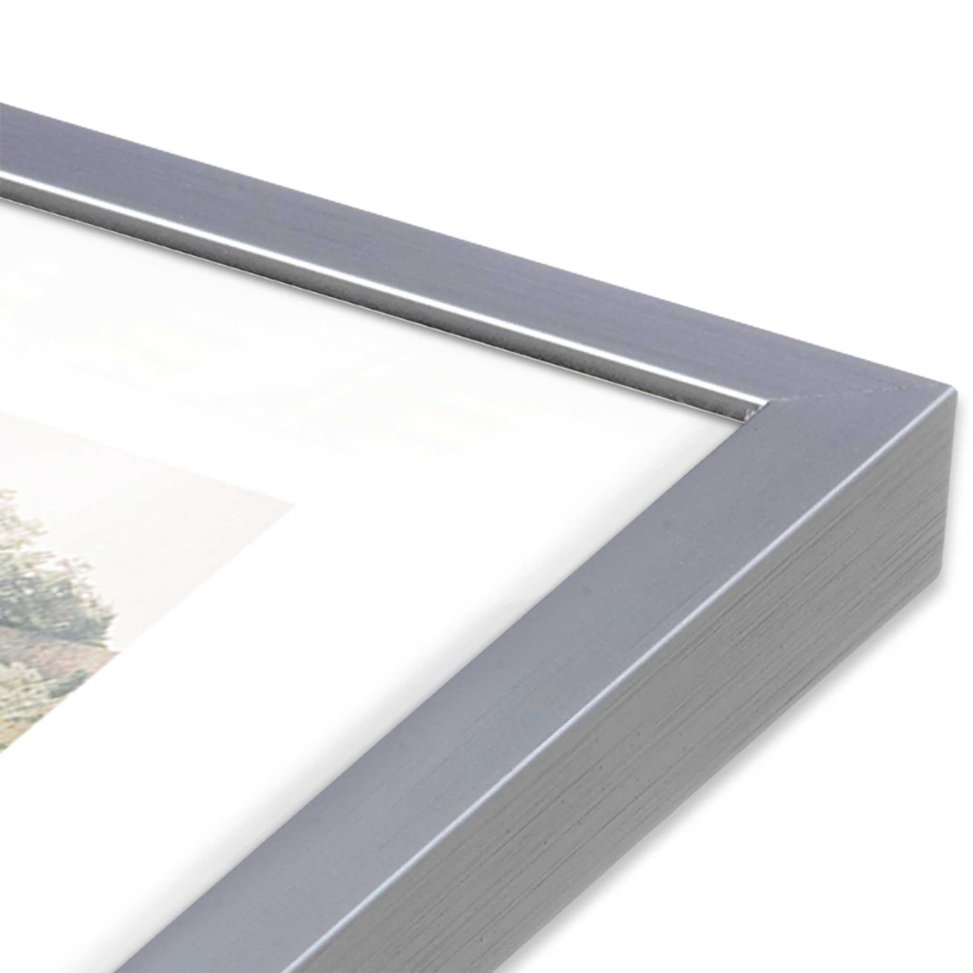 [Color:Polished Chrome], Picture of art in a Polished Chrome frame of the corner