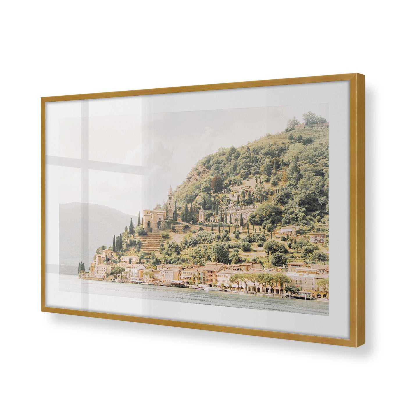 [Color:Polished Gold], Picture of art in a Polished Gold frame at an angle