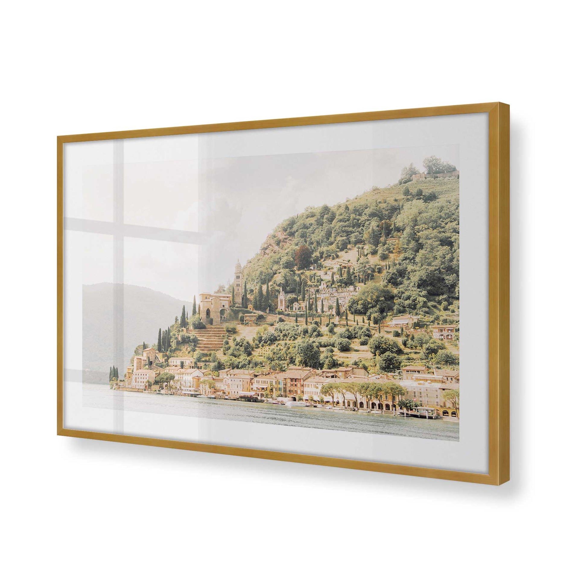 [Color:Polished Gold], Picture of art in a Polished Gold frame at an angle