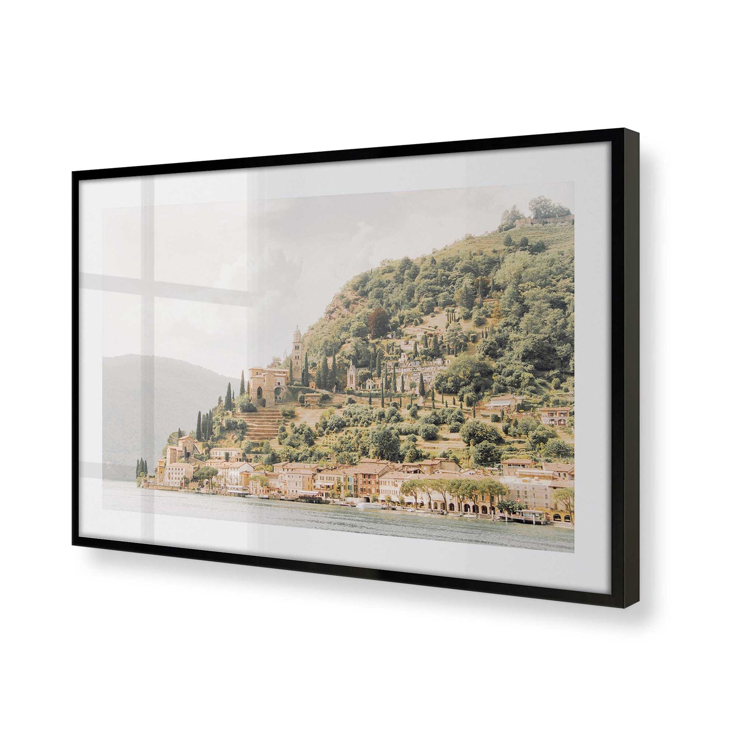 [Color:Satin Black], Picture of art in a Satin Black frame at an angle