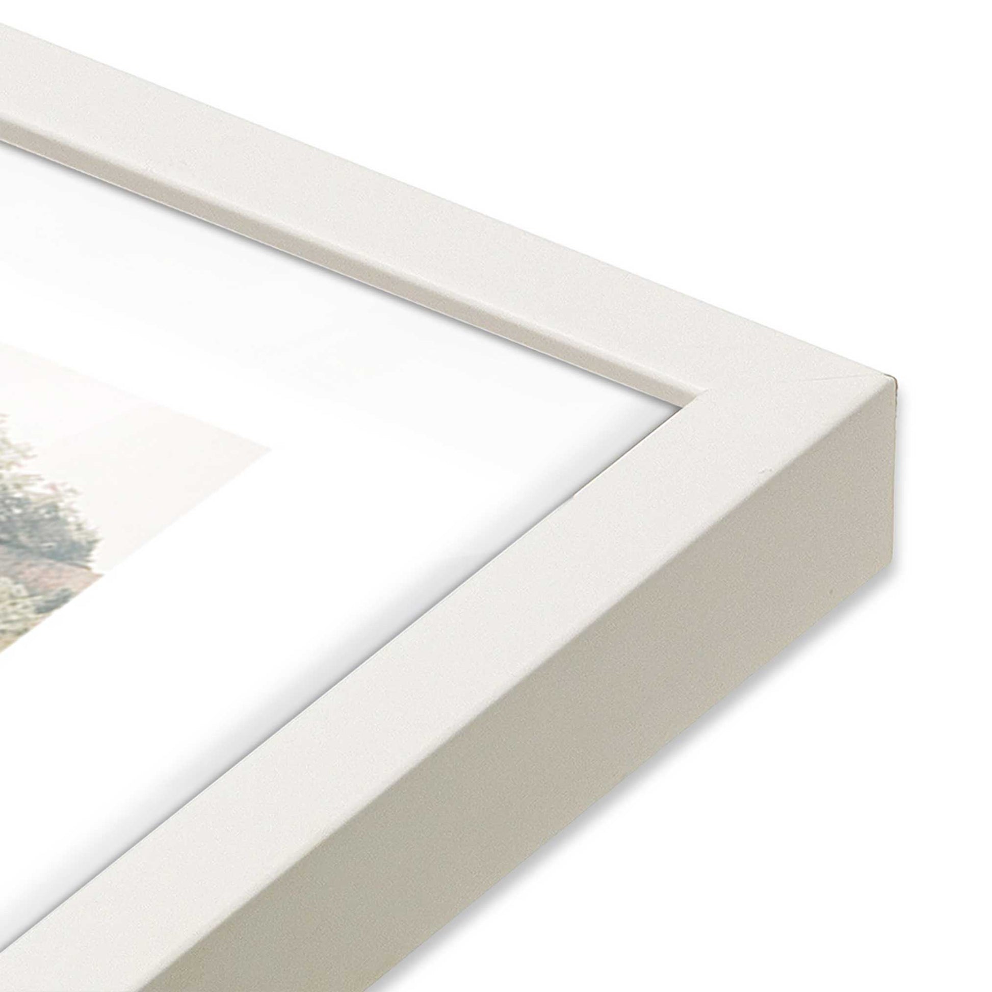 [Color:Opaque White], Picture of art in a Opaque White frame of the corner
