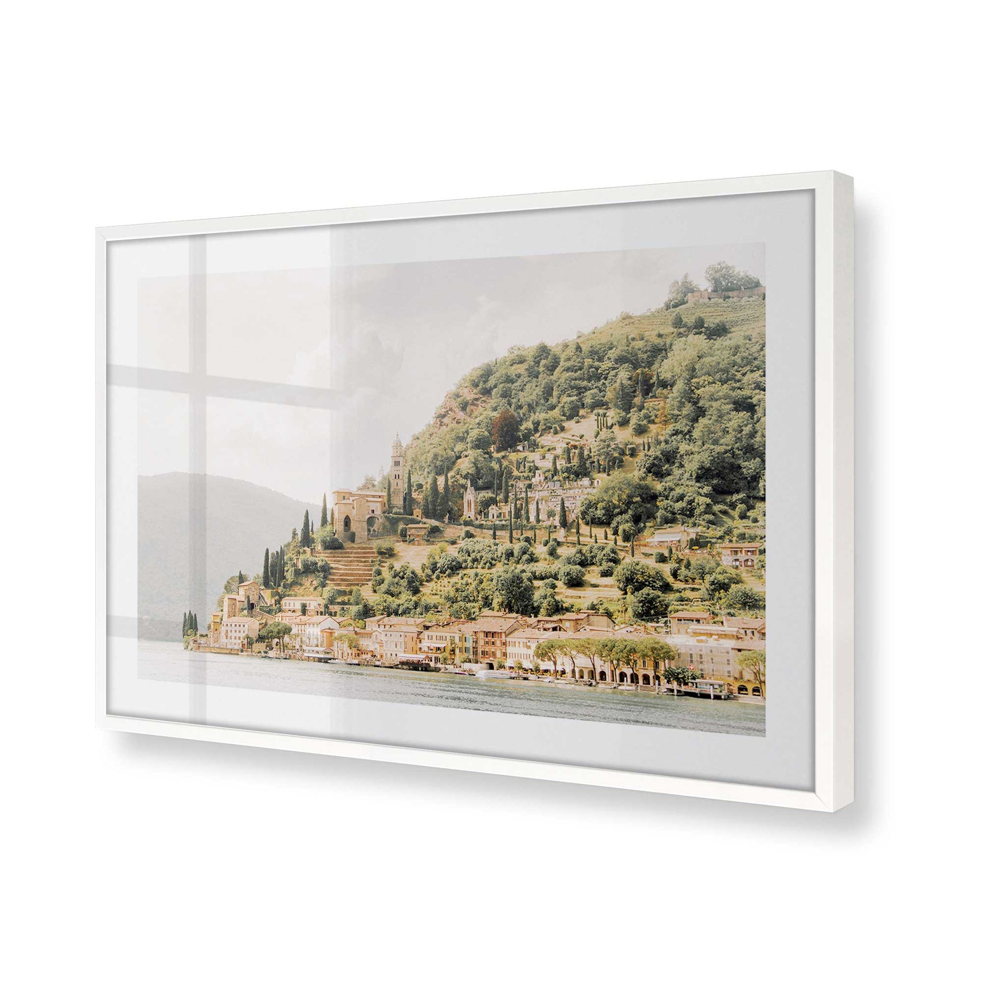 [Color:Opaque White], Picture of art in a Opaque White frame at an angle